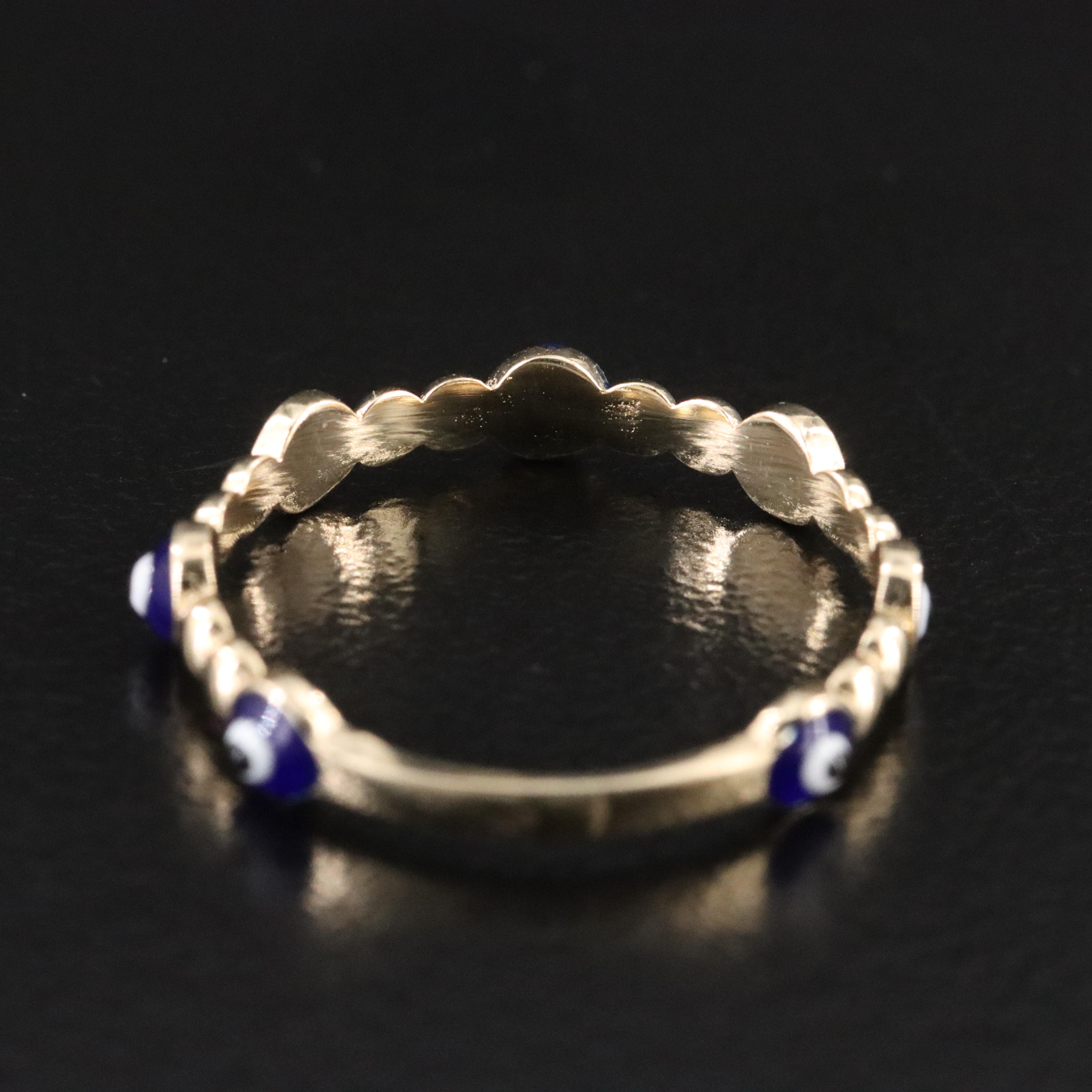 14K Evil Eye Enamel Ring