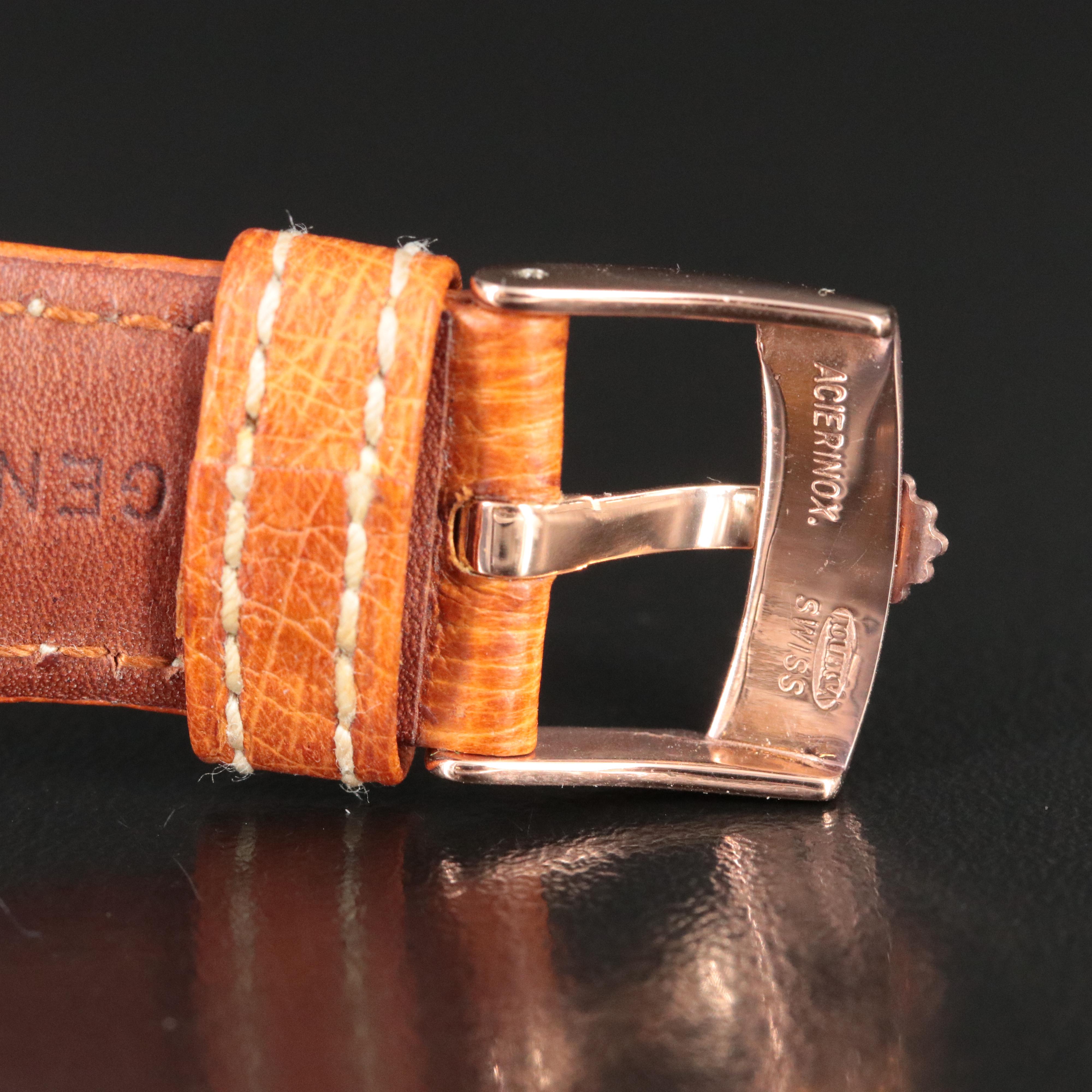 Vintage Rolex Oyster Perpetual 18K Rose Gold Bombay Model 6090 Watch