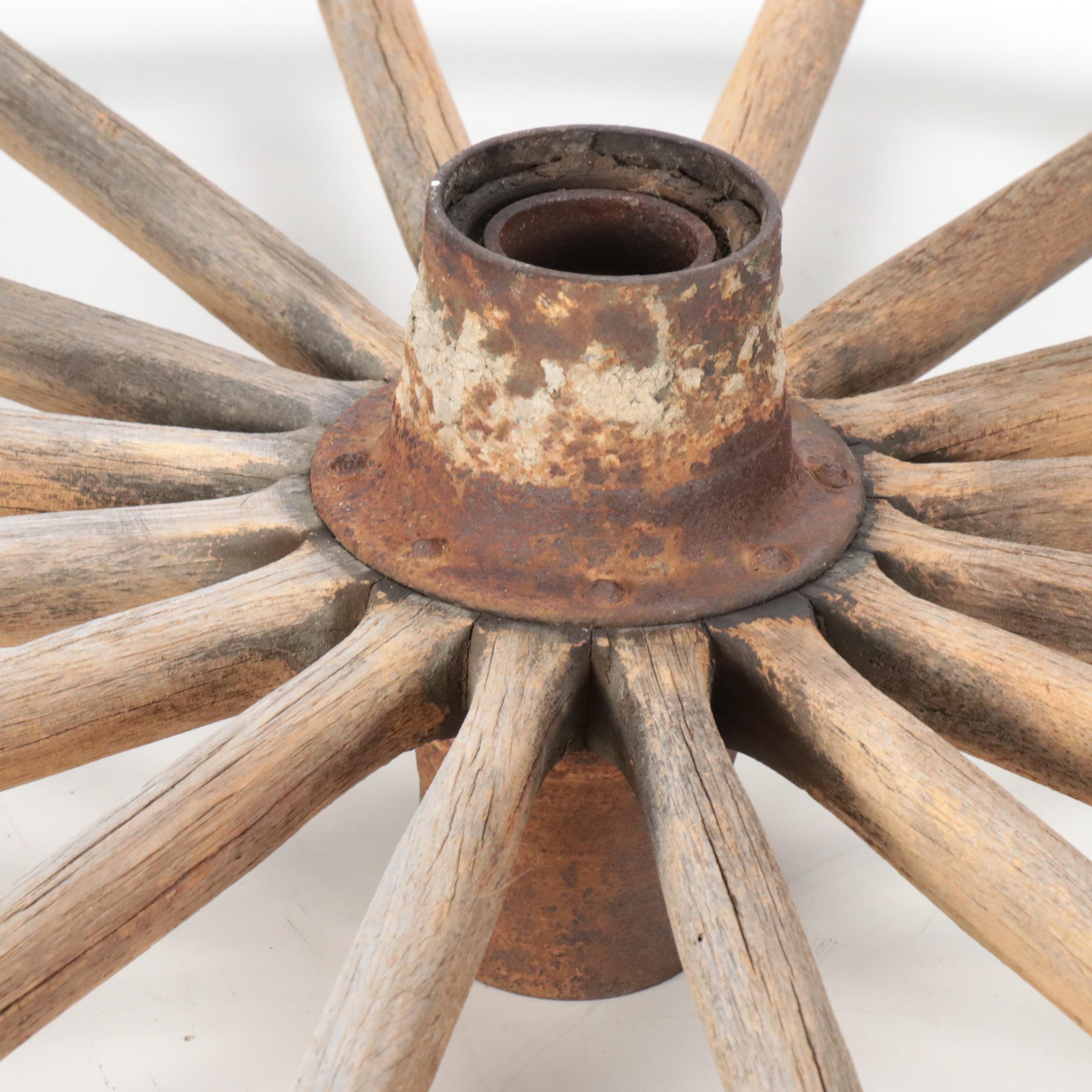 Iron Bound Wooden Wagon Wheel