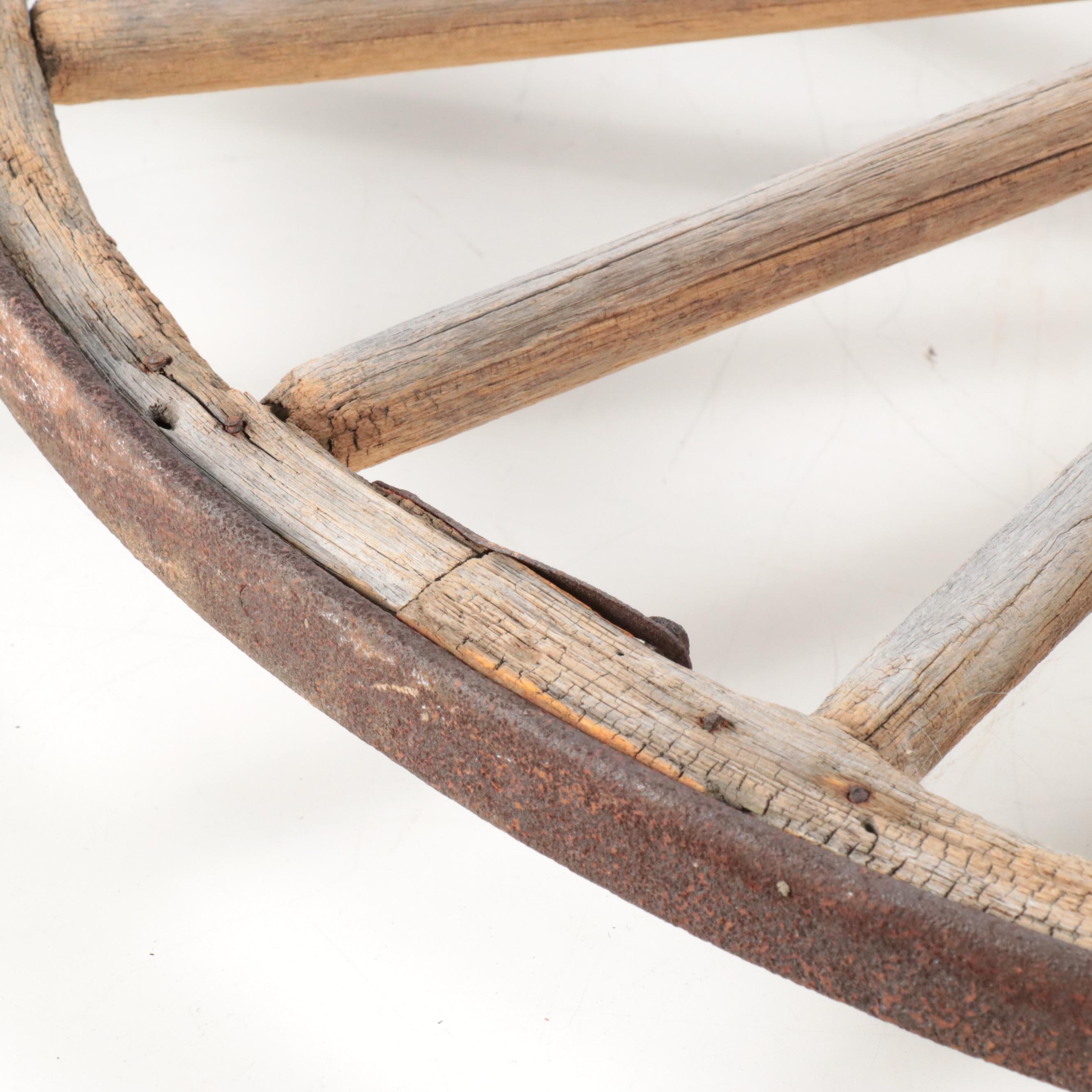 Iron Bound Wooden Wagon Wheel