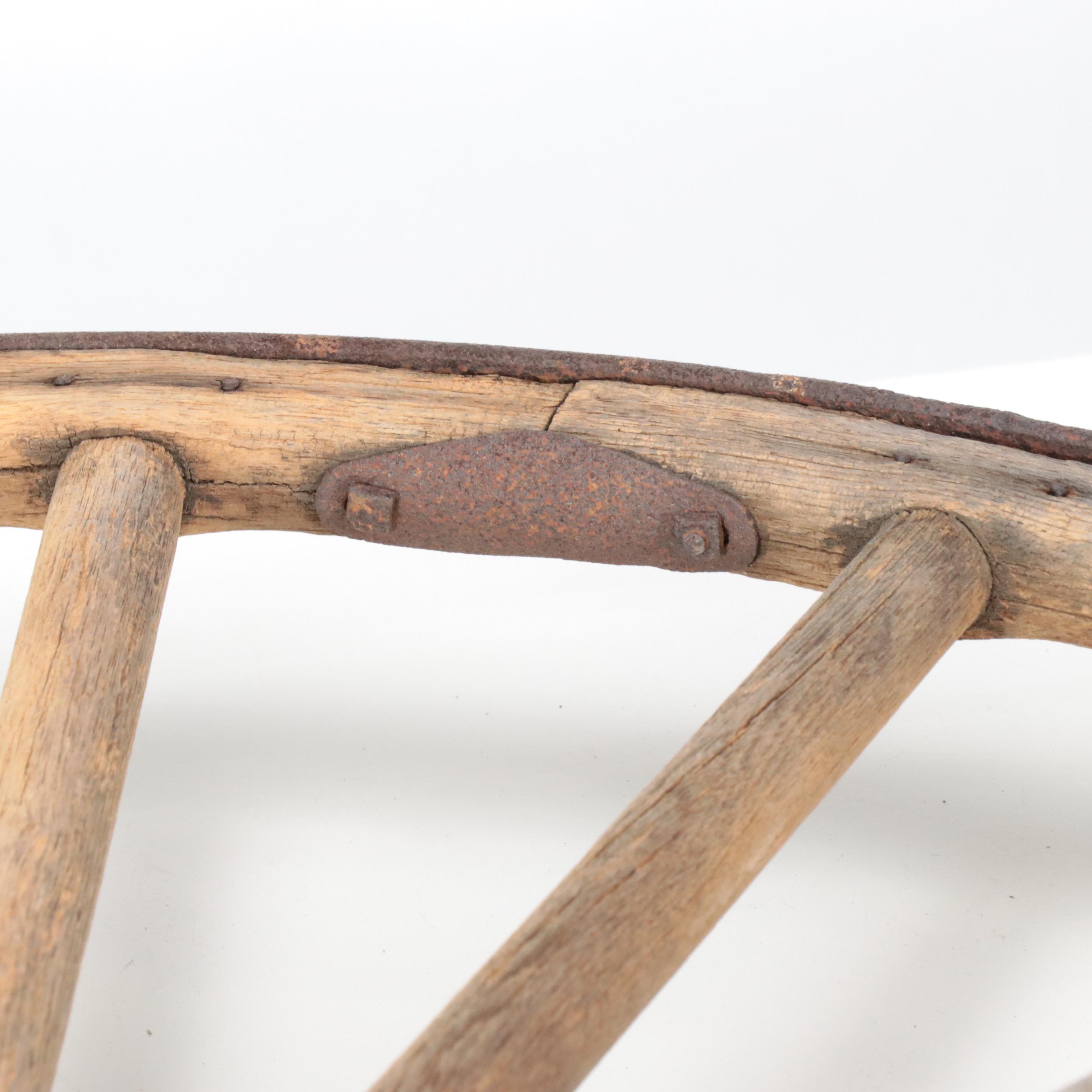 Iron Bound Wooden Wagon Wheel