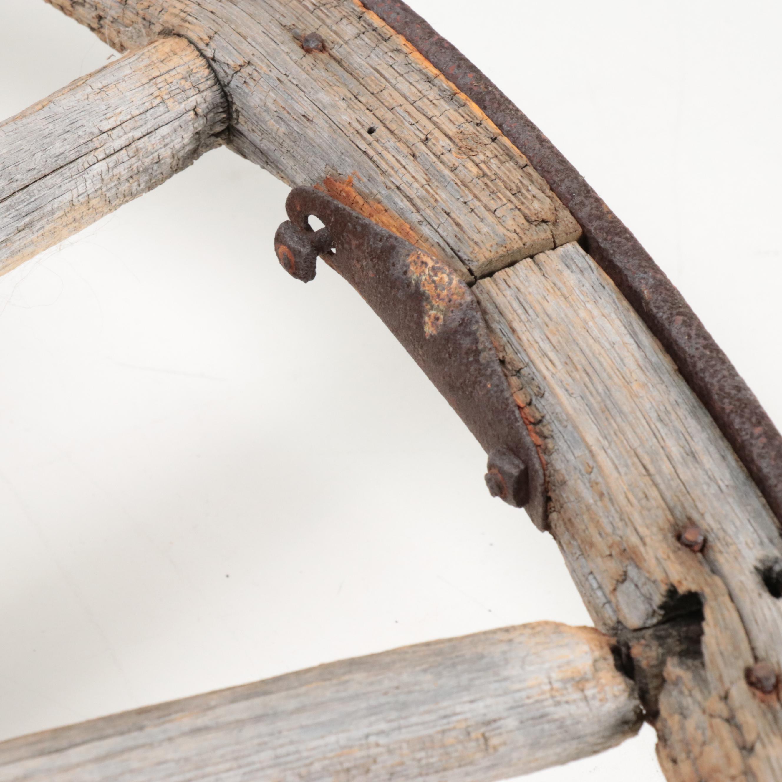 Iron Bound Wooden Wagon Wheel