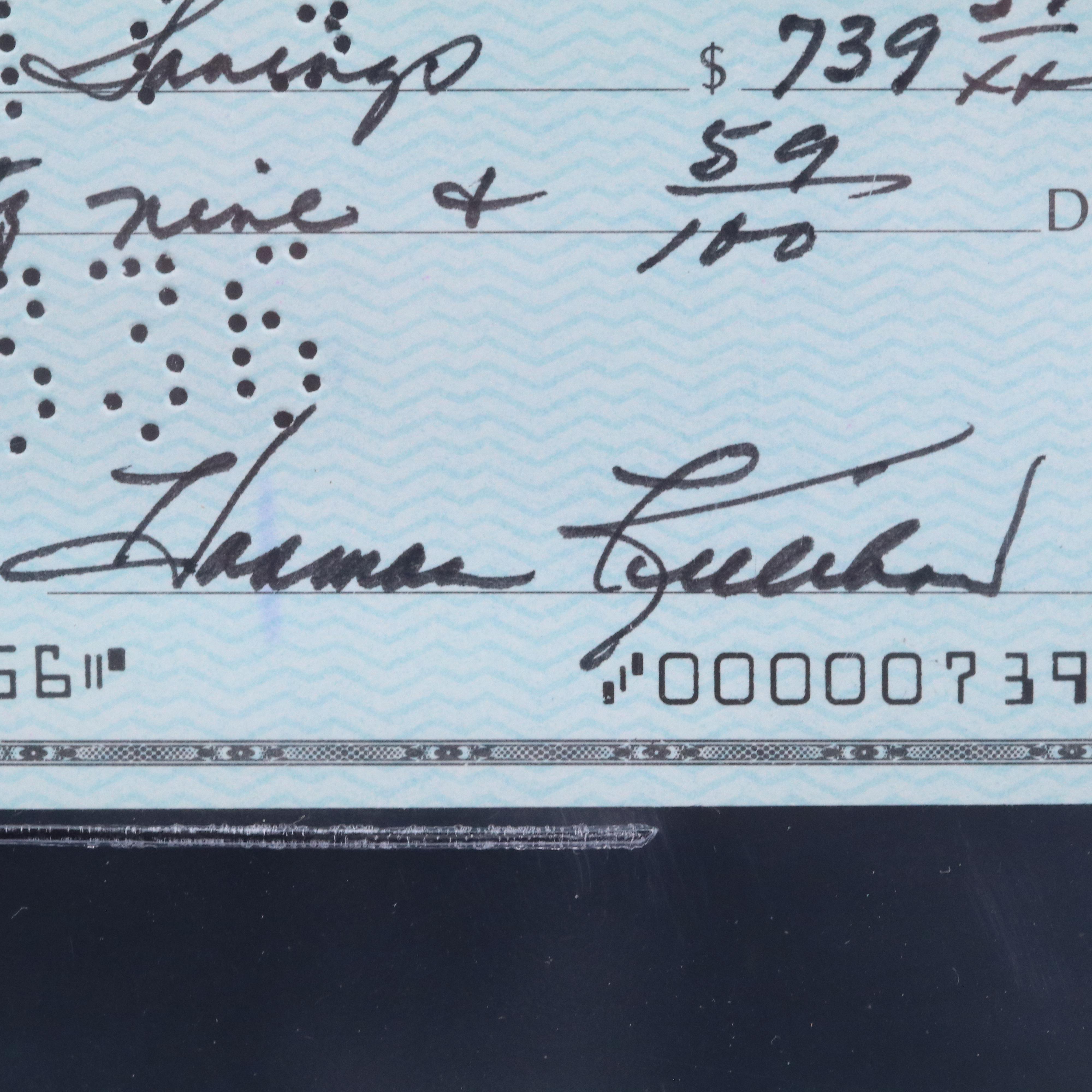 Harmon Killebrew Signed Personal Check, Beckett