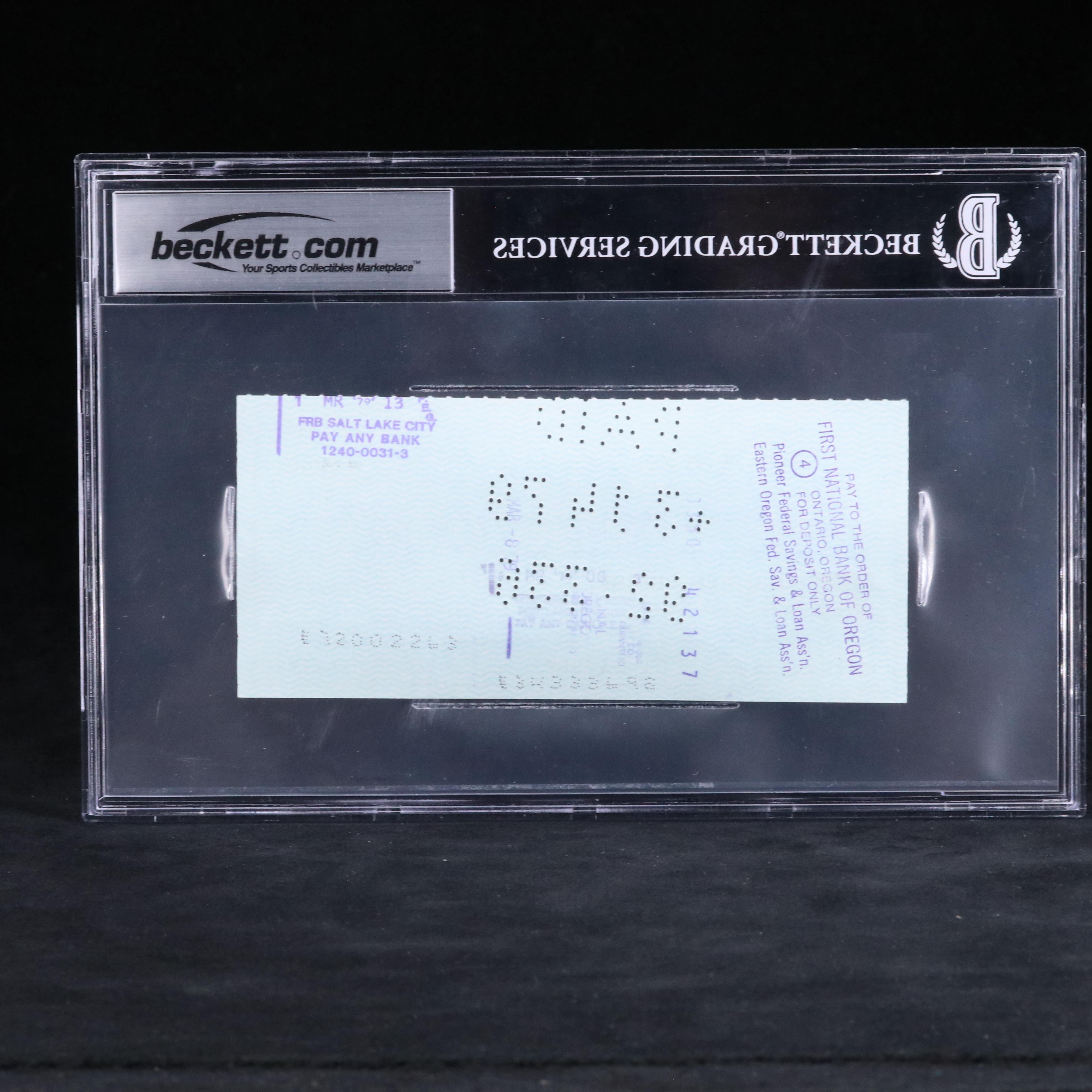 Harmon Killebrew Signed Personal Check, Beckett