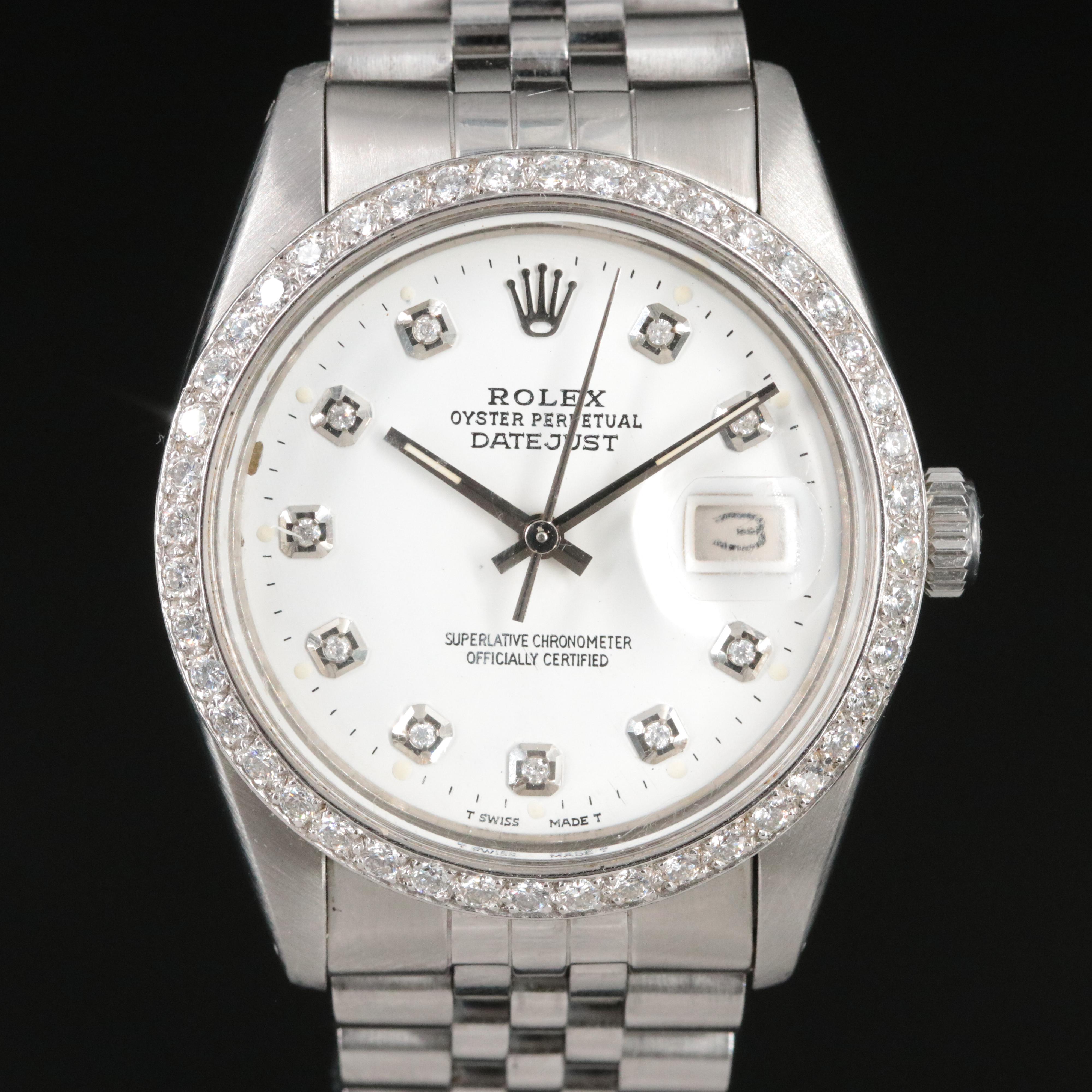 1978 Rolex Custom Diamond Datejust Model 16014 Watch