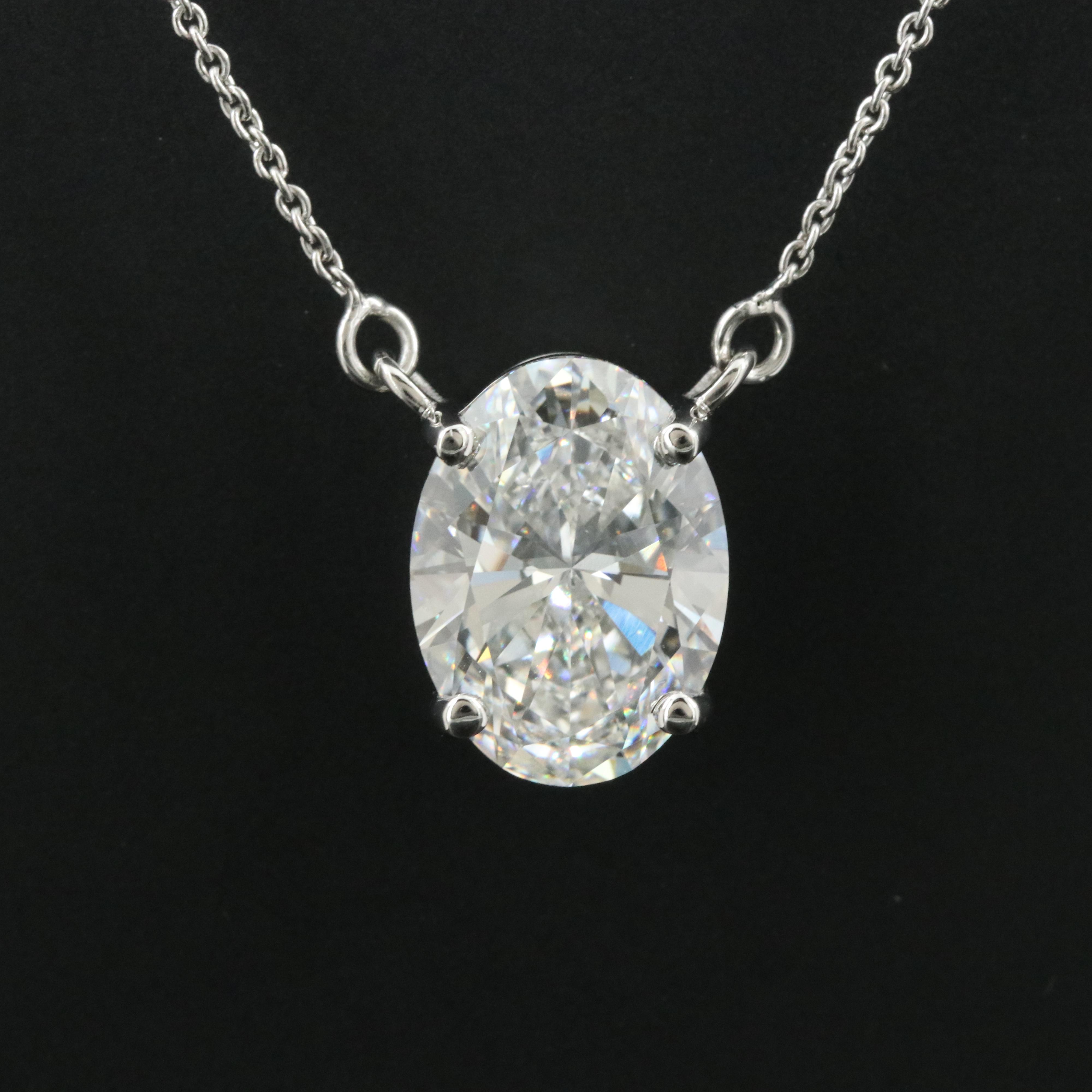 Platinum 4.72 CT Lab Grown Diamond Solitaire Necklace with IGI Report