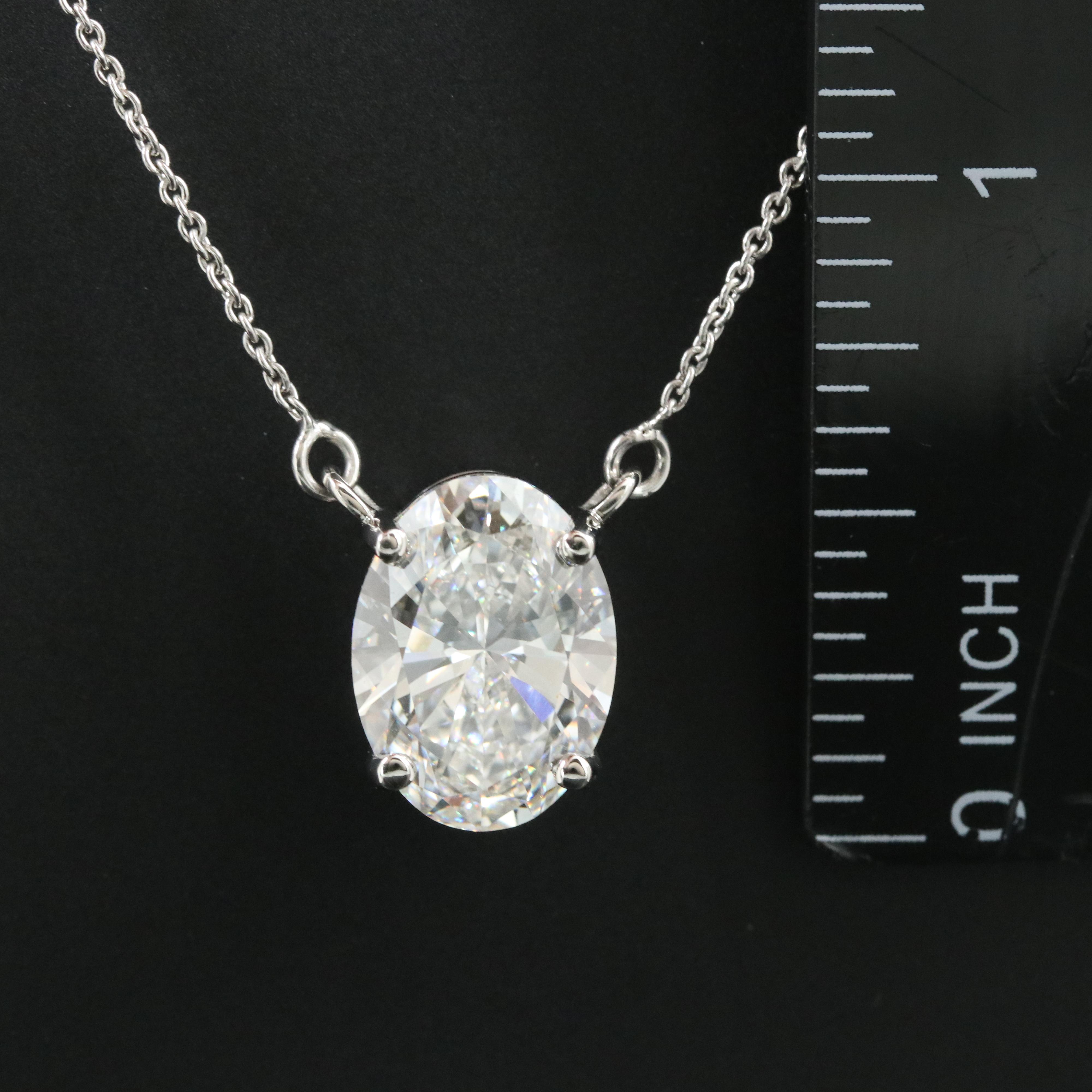 Platinum 4.72 CT Lab Grown Diamond Solitaire Necklace with IGI Report