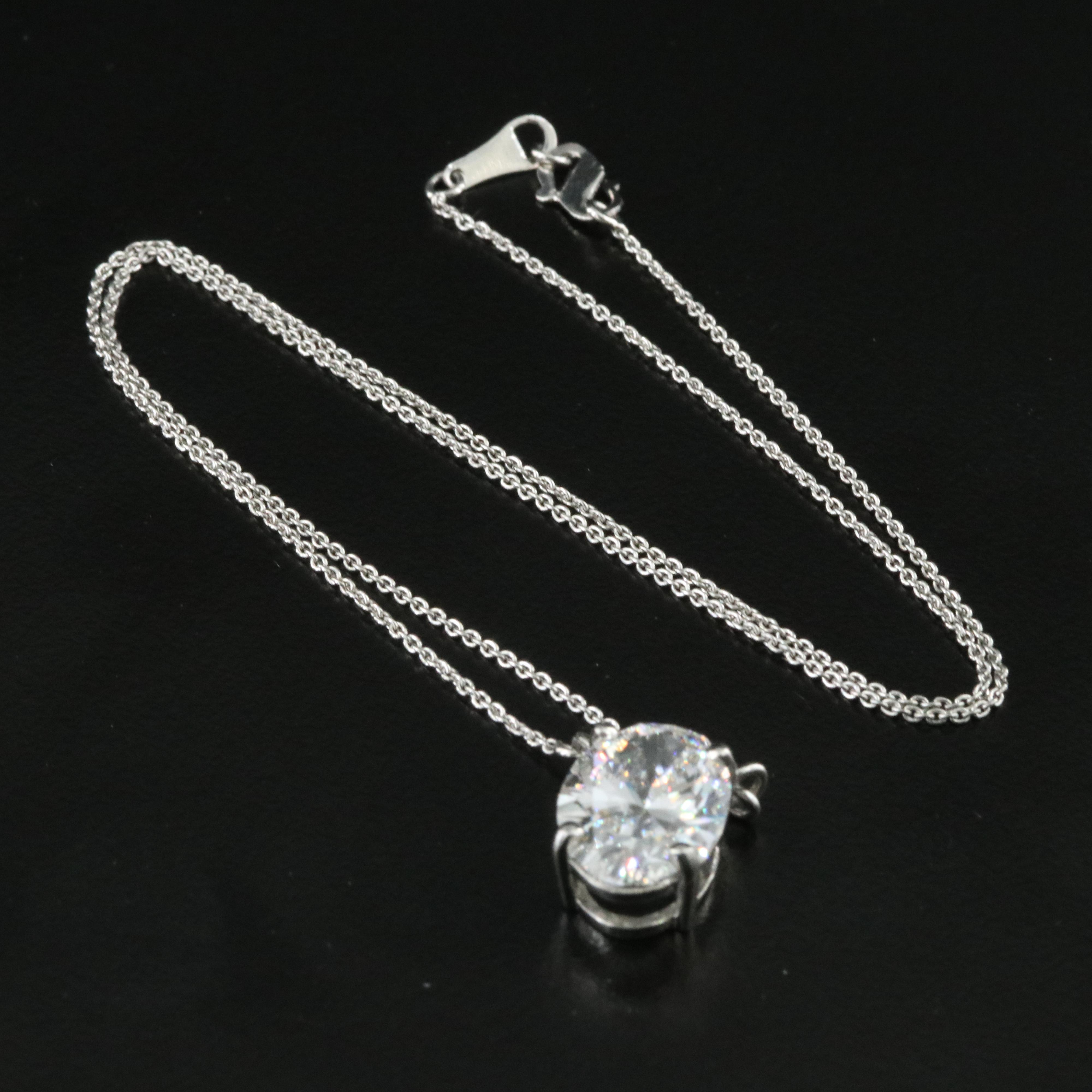 Platinum 4.72 CT Lab Grown Diamond Solitaire Necklace with IGI Report