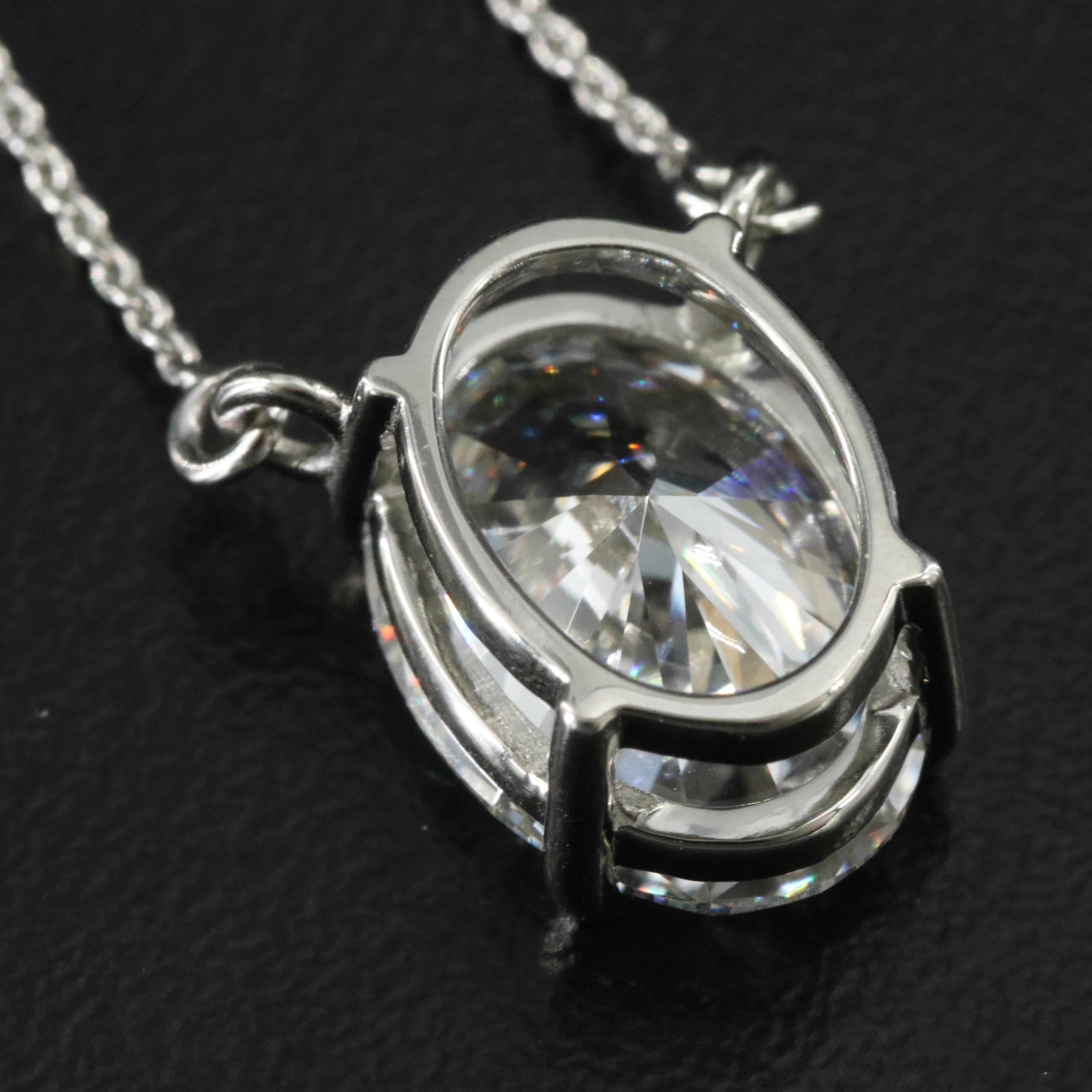 Platinum 4.72 CT Lab Grown Diamond Solitaire Necklace with IGI Report