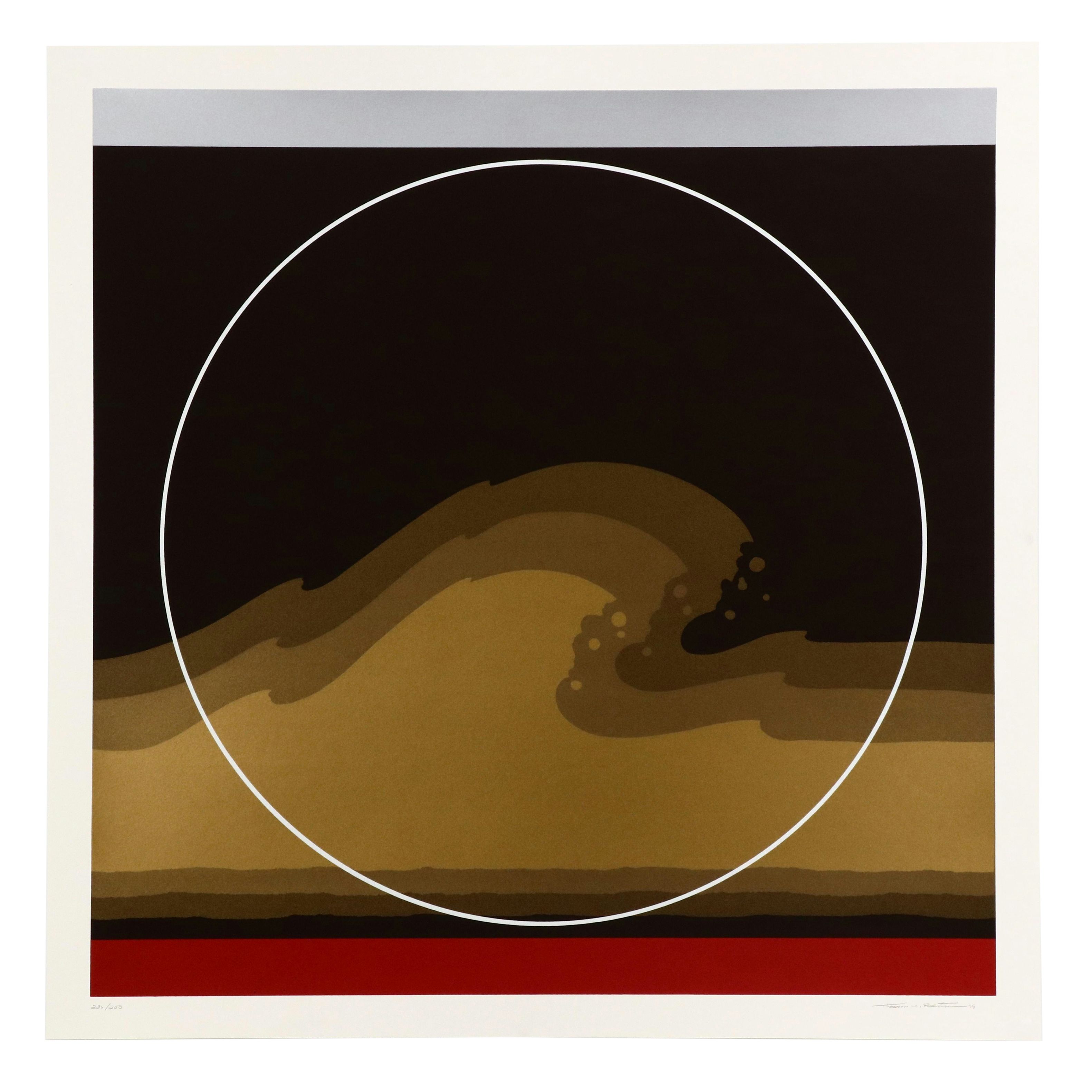 Thomas Whelan Benton Abstract Serigraph "Golden Waves," 1979