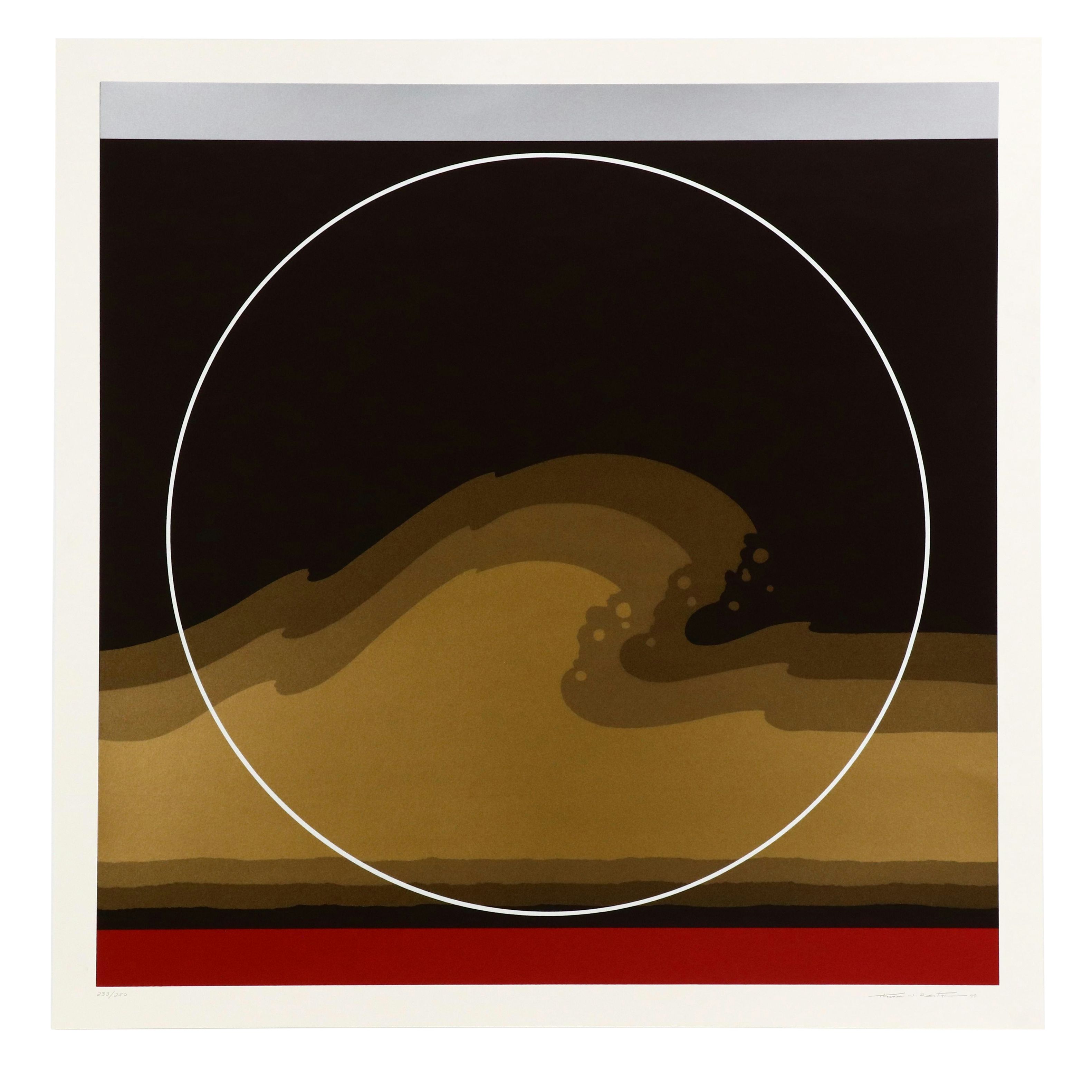 Thomas Whelan Benton Abstract Serigraph "Golden Waves," 1979