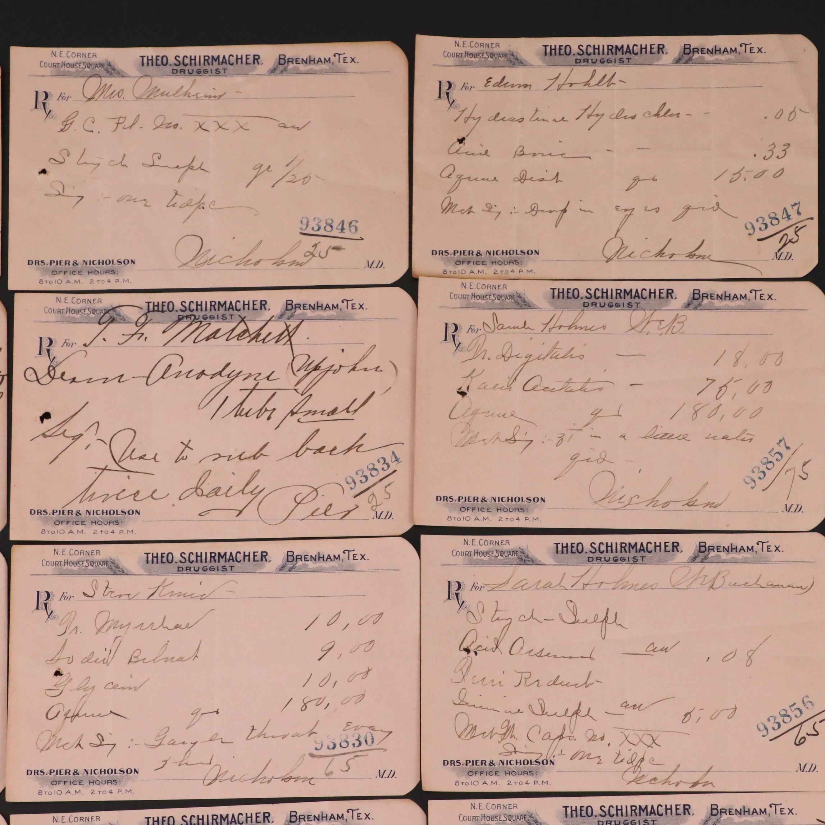 Prescription Forms for Glyco-Thymoline, Zinc Sulfate and More, 1911