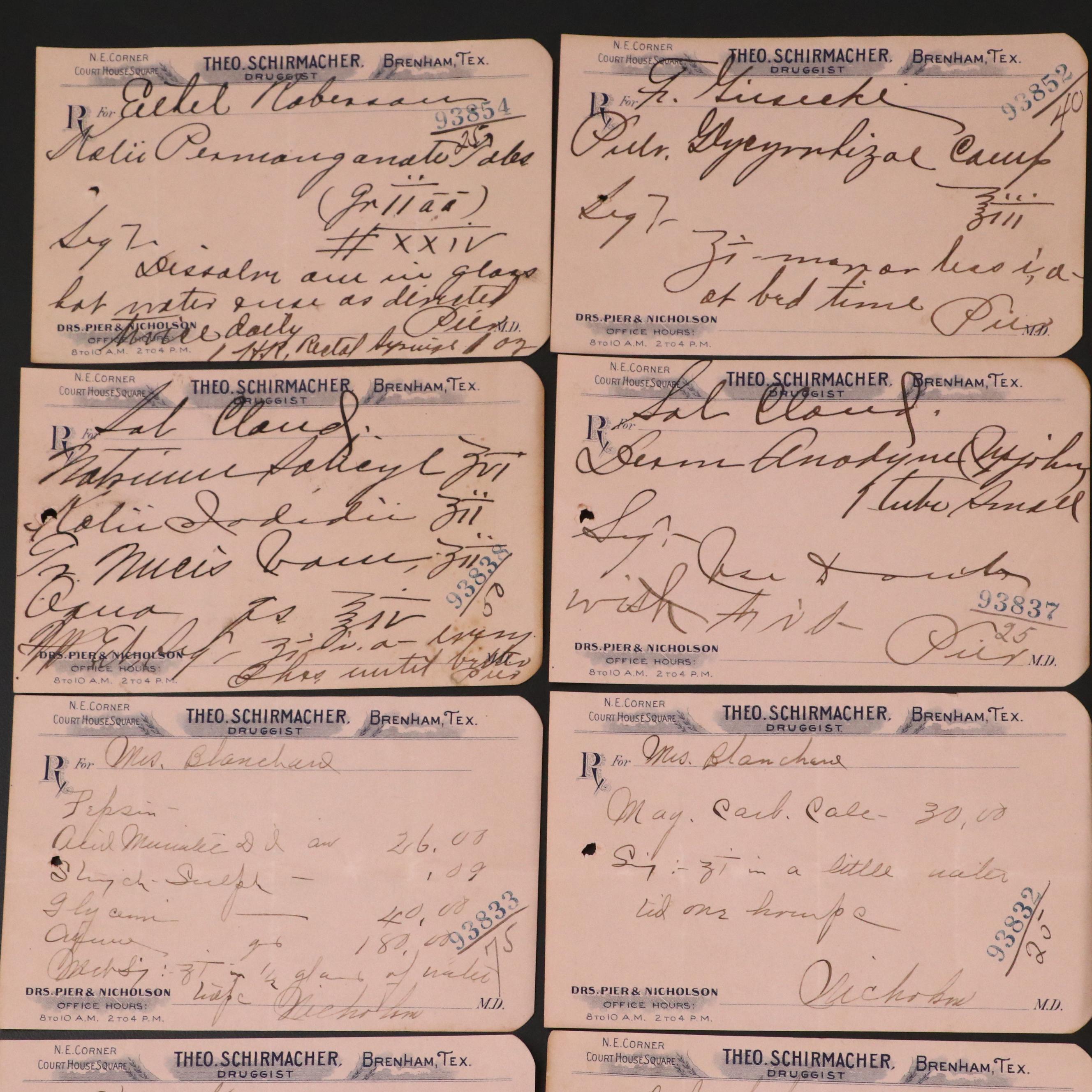 Prescription Forms for Glyco-Thymoline, Zinc Sulfate and More, 1911