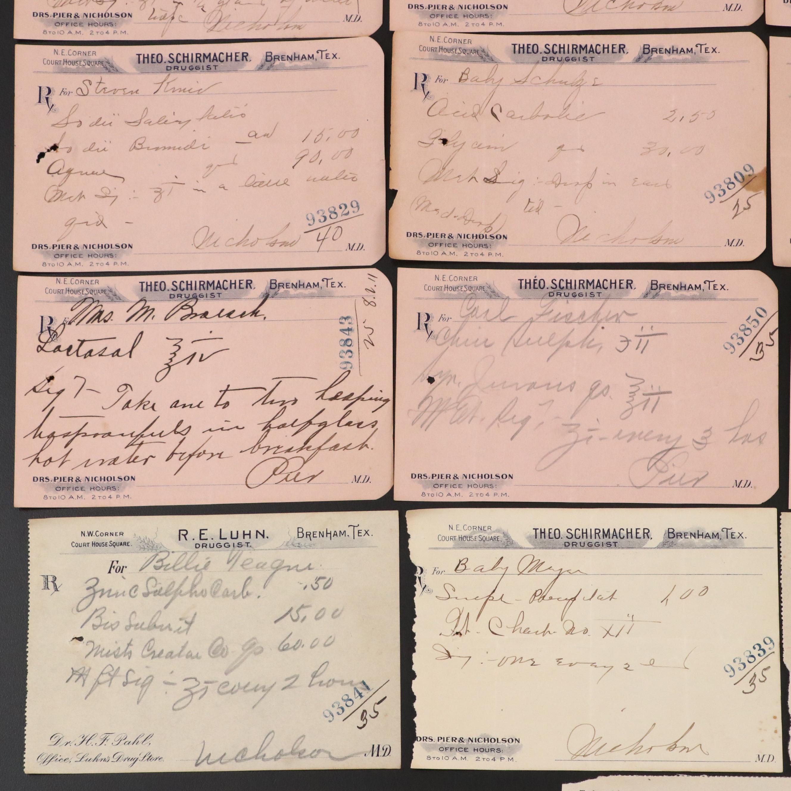 Prescription Forms for Glyco-Thymoline, Zinc Sulfate and More, 1911