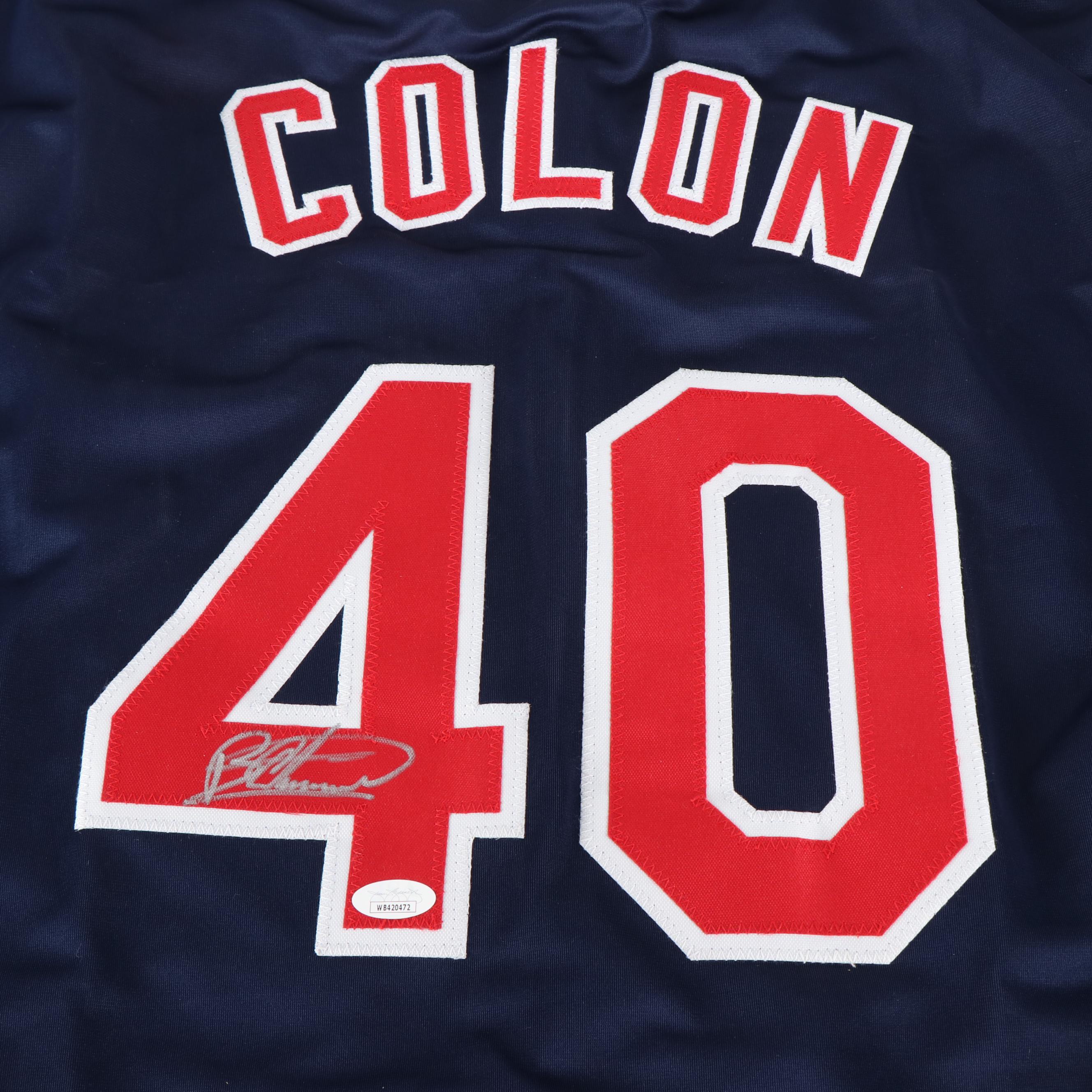 Bartolo Colon Signed Cleveland Indians Baseball Jersey, JSA