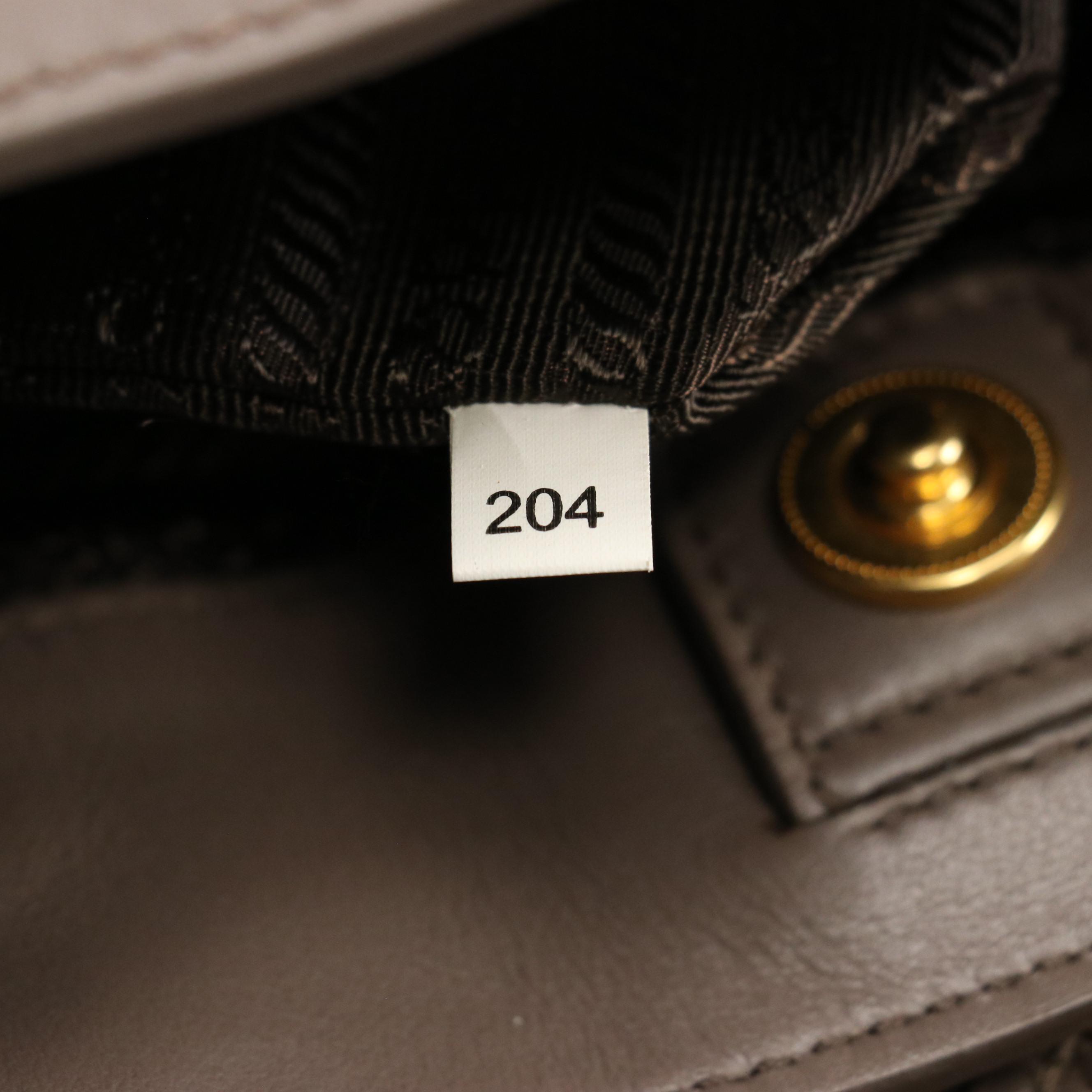 Prada Side Zip Soft Calf Leather Two-Way Shopping Tote Bag