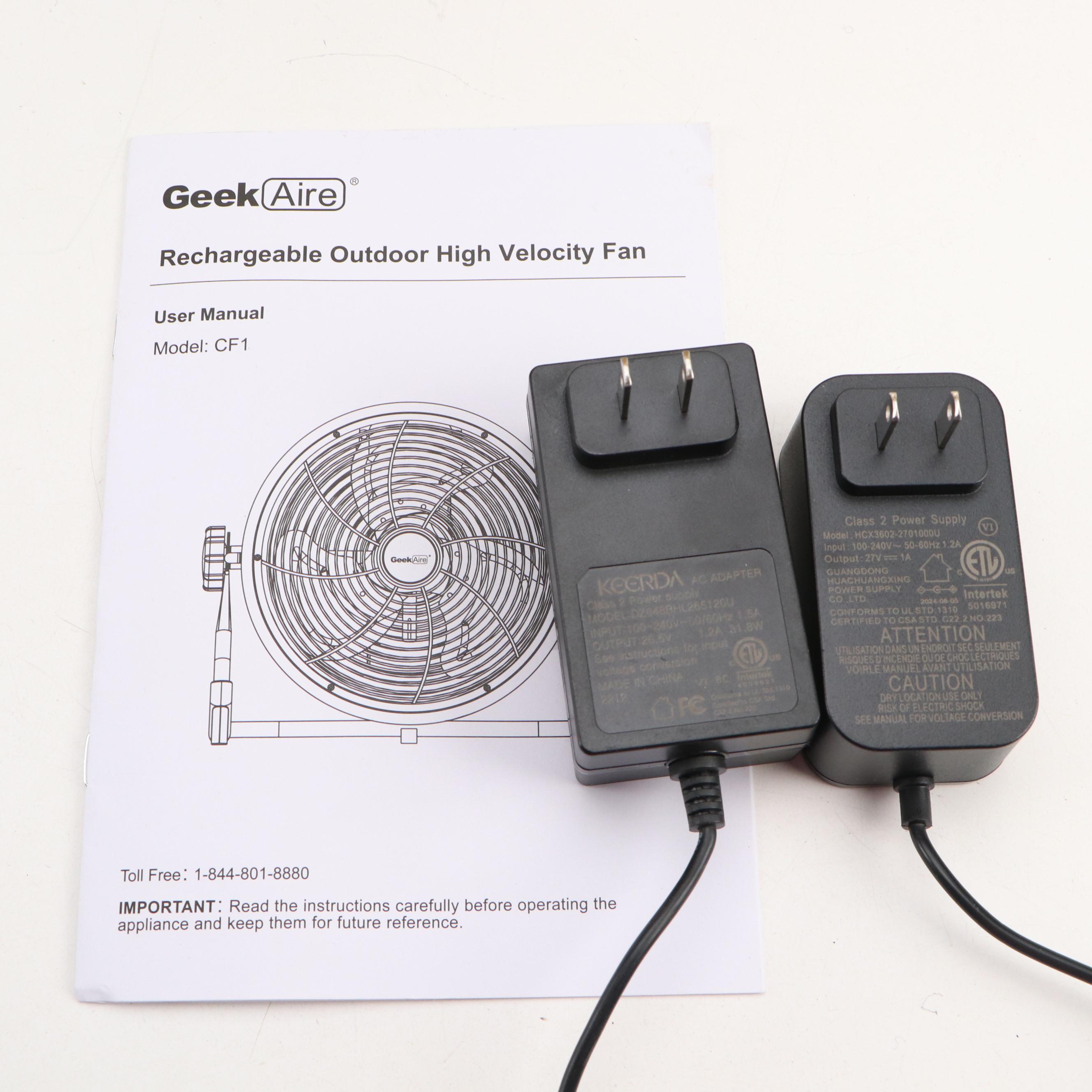 GeekAire CF1 Rechargeable Outdoor Fans