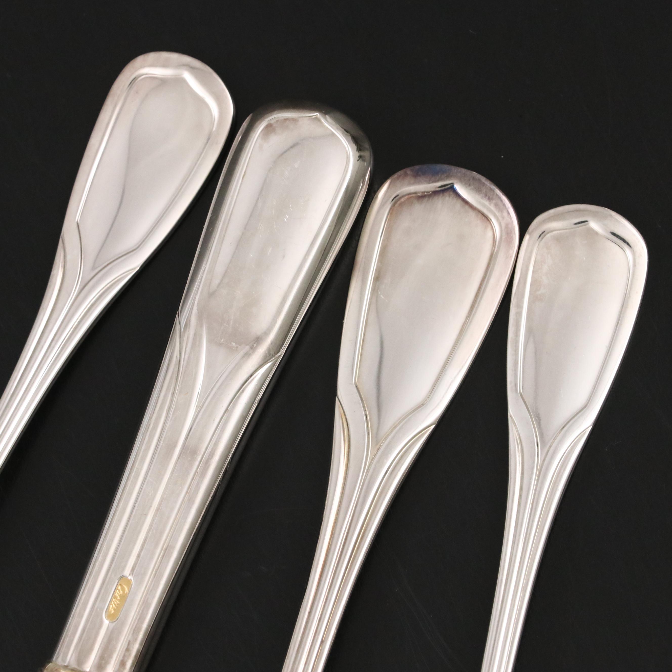 Cartier "Du Prince" Gilt Silver Plate Flatware with Presentation Boxes