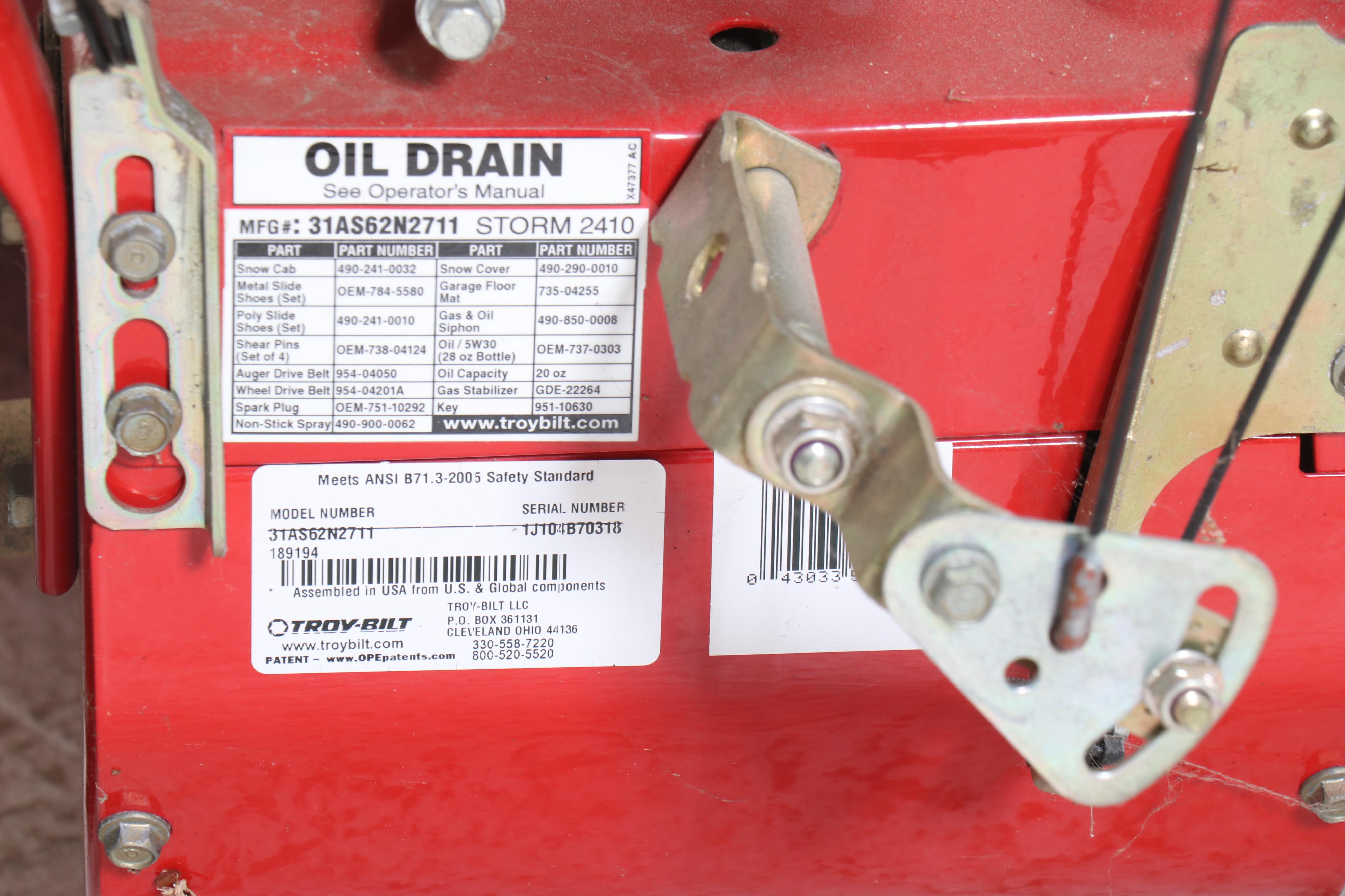 Troy-Bilt Storm 2410 Snow Blower