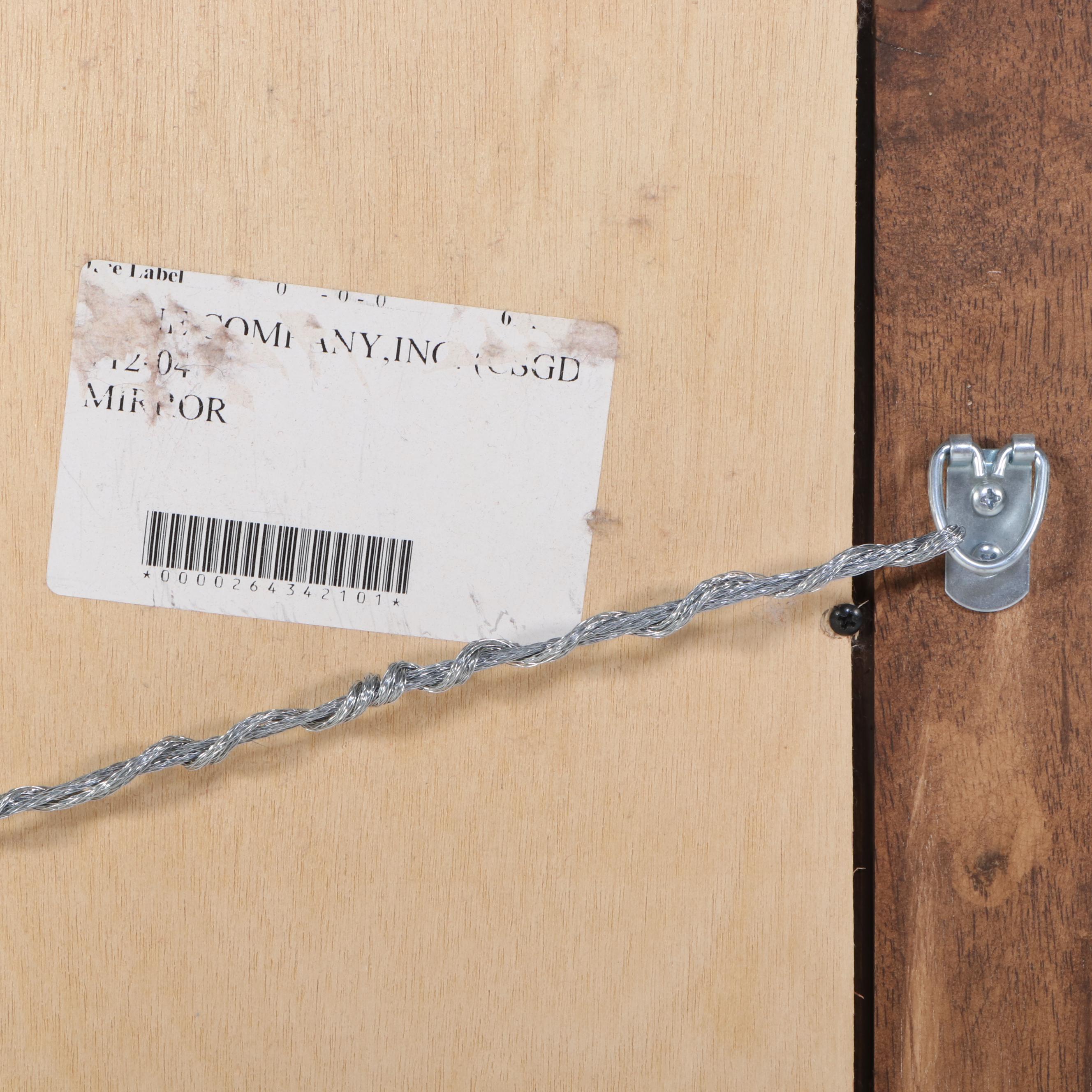 French Provincial Style Gilt Metal and Walnut-Stained Mirror