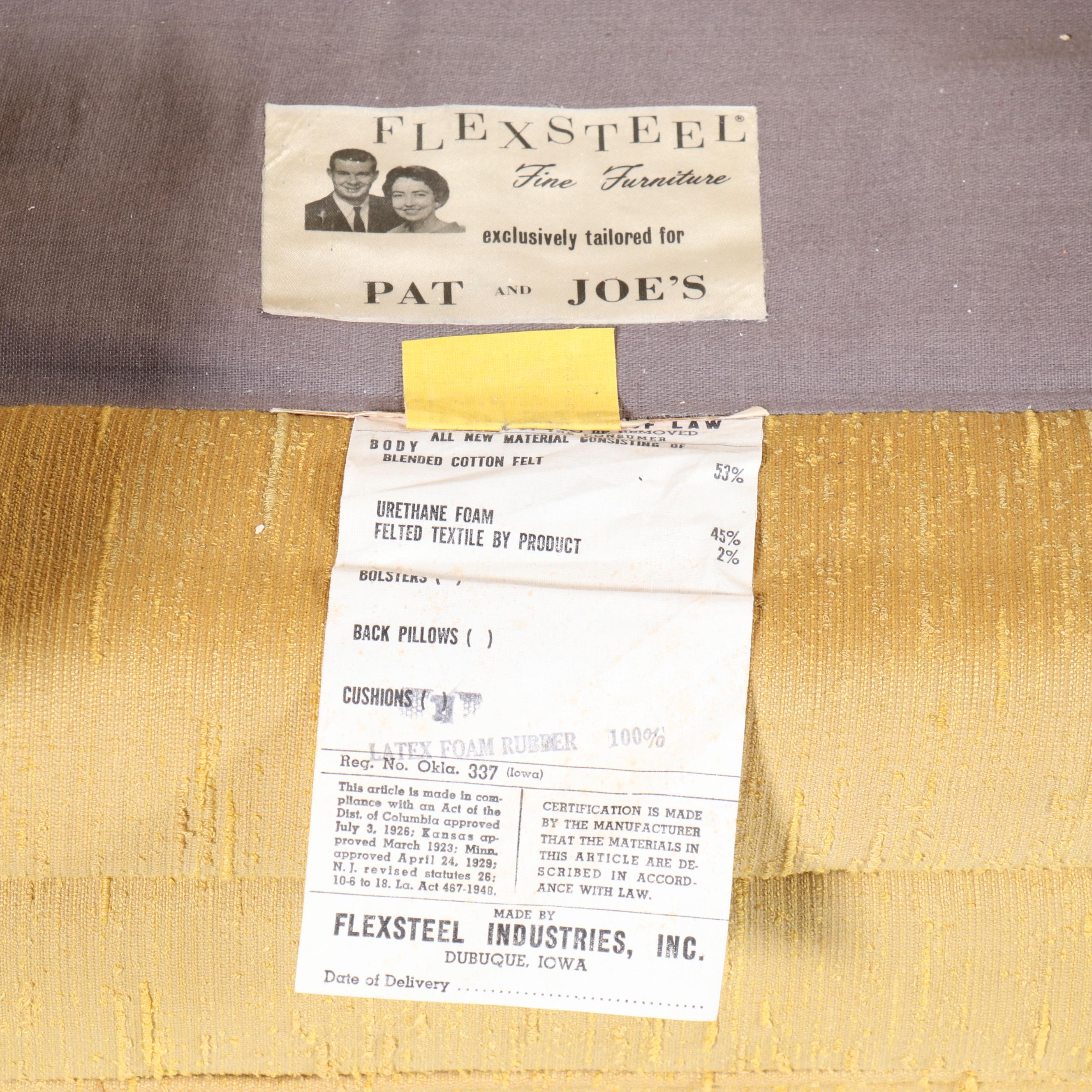 Near-Pair of Flexsteel Mid Century Modern Button-Tufted Armchairs