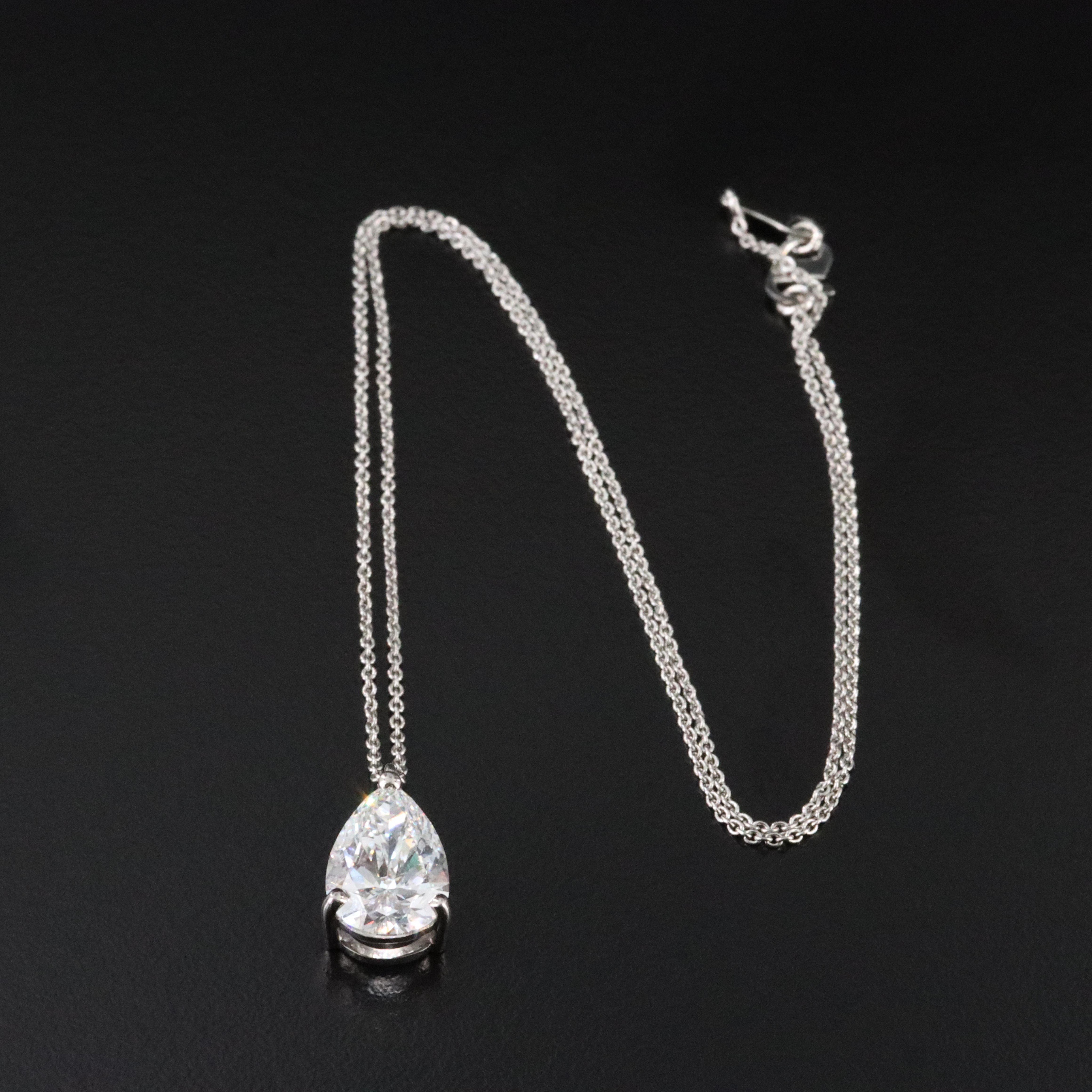 Platinum 3.03 CT Lab Grown Diamond Solitaire Necklace with IGI Report