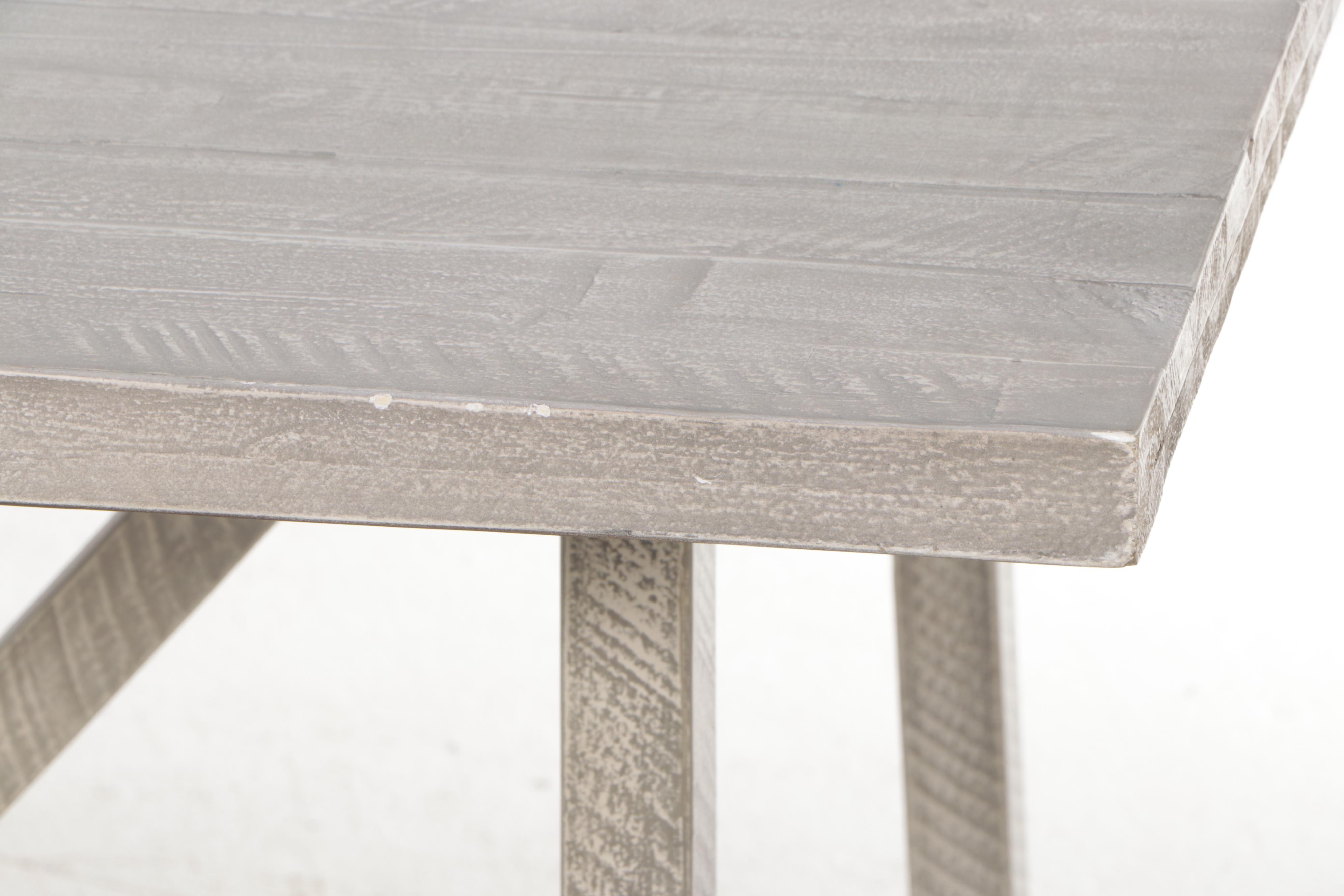 Contemporary Farmhouse Style Dining Table and Six Caned Back Chairs