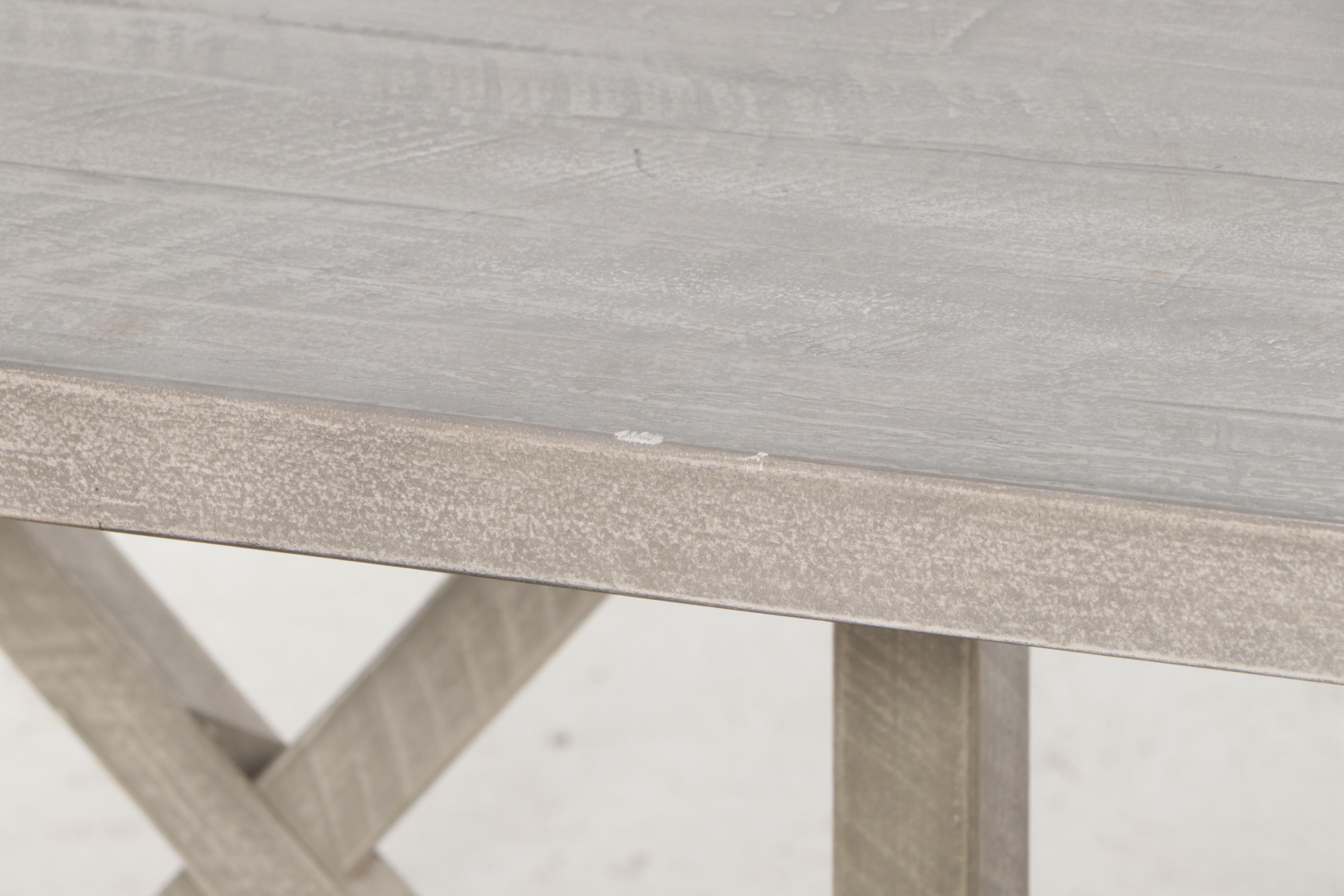 Contemporary Farmhouse Style Dining Table and Six Caned Back Chairs