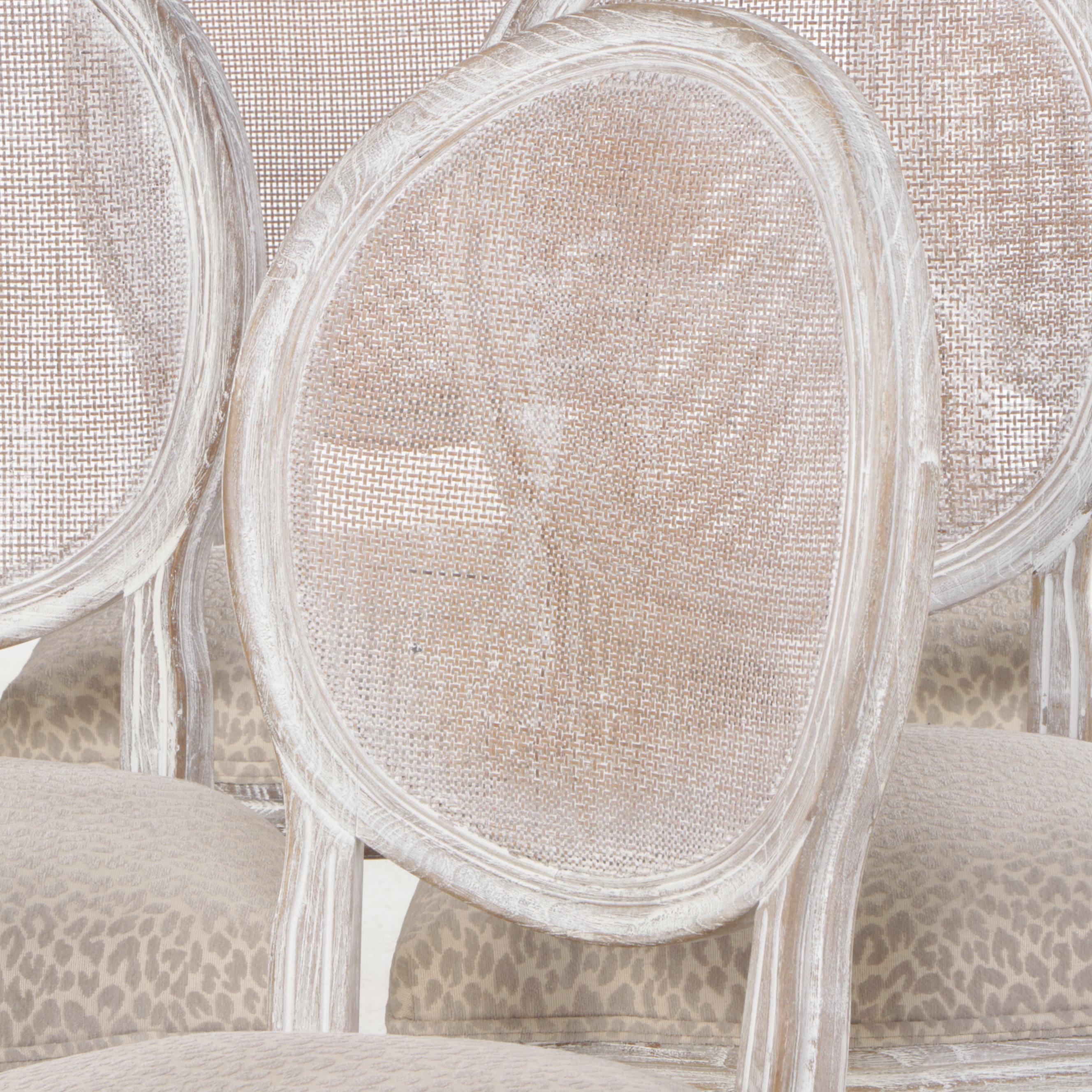 Contemporary Farmhouse Style Dining Table and Six Caned Back Chairs