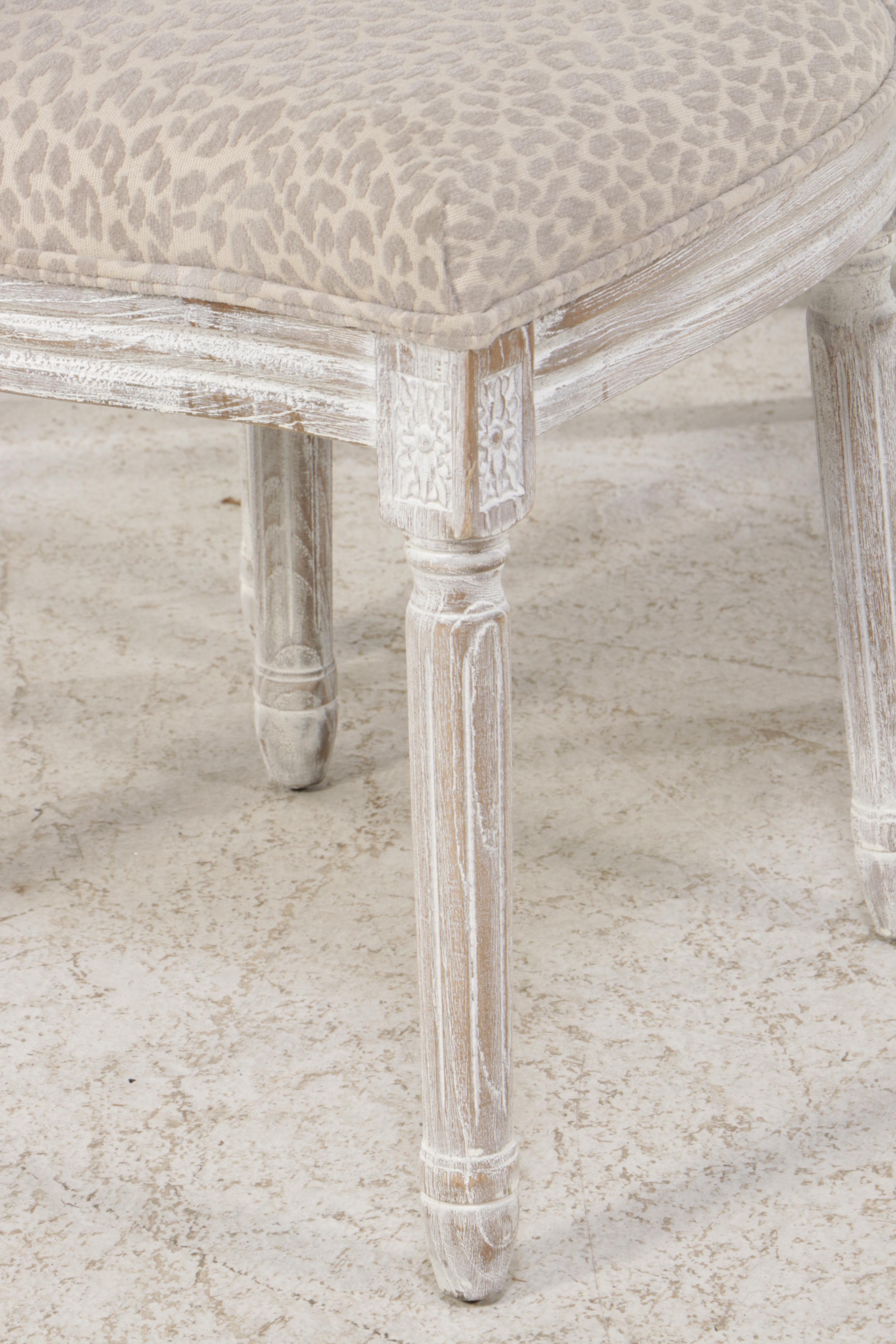 Contemporary Farmhouse Style Dining Table and Six Caned Back Chairs