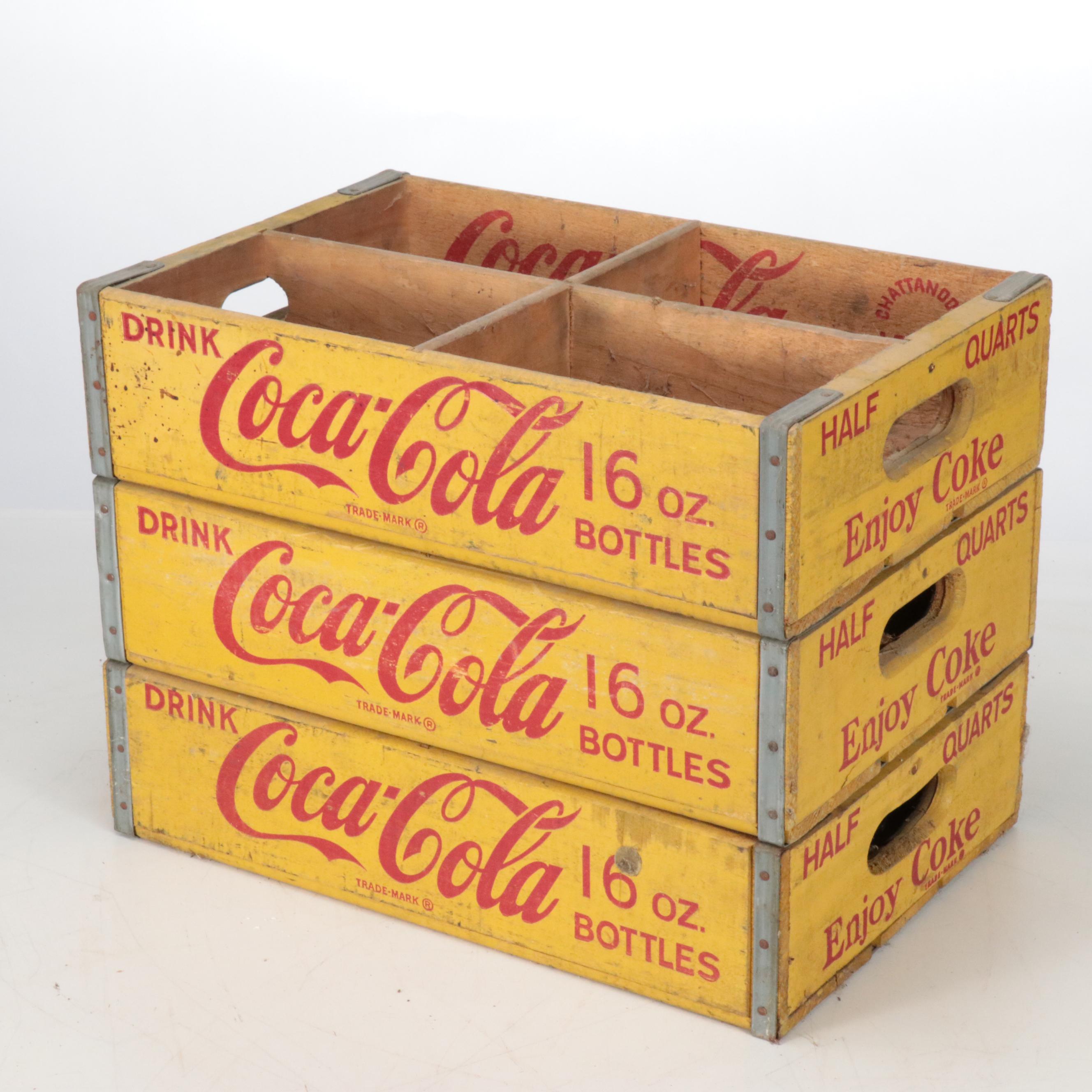 Coca-Cola and Pepsi Wooden Advertising Crates, 1960s