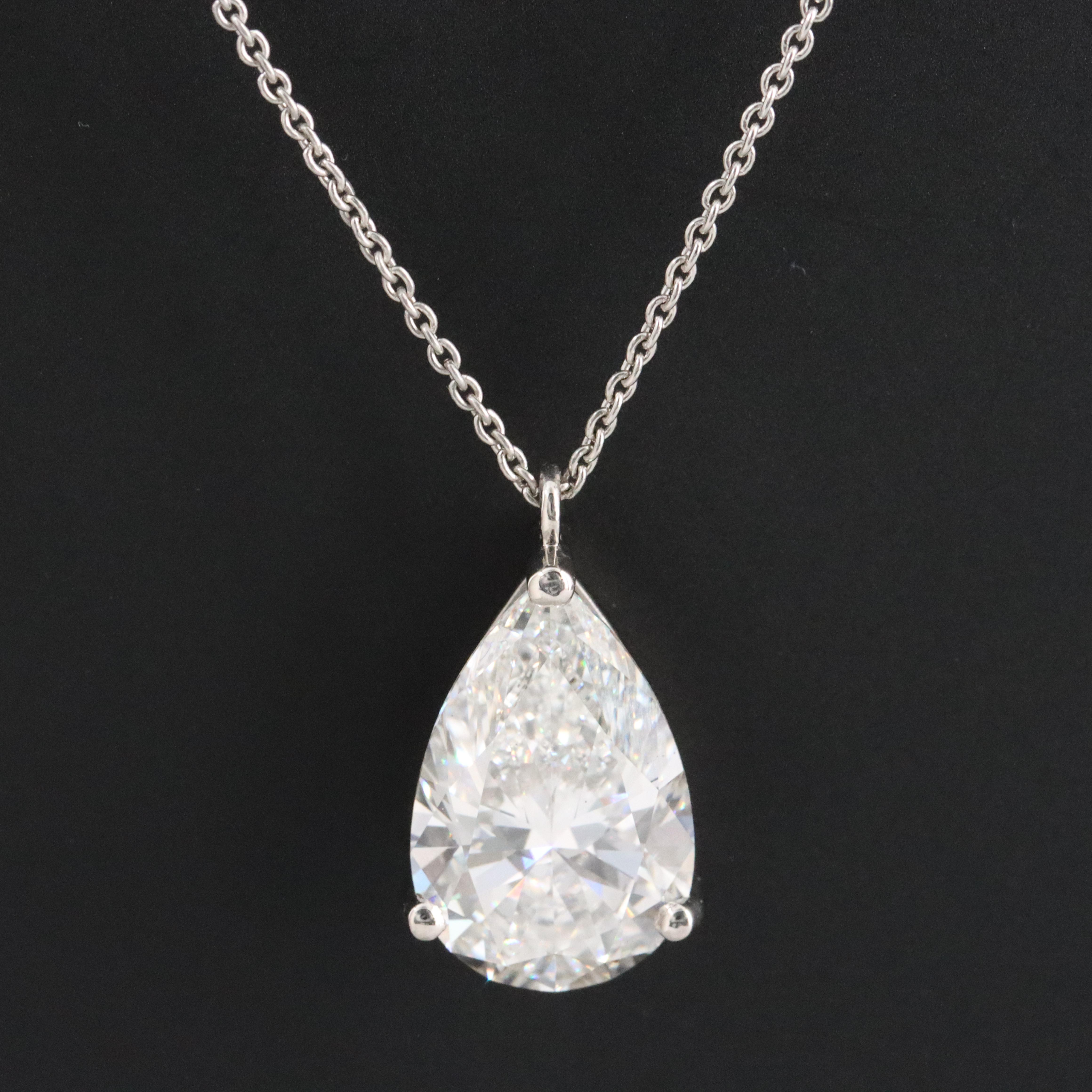 Platinum 5.00 CT Lab Grown Diamond Solitaire Necklace with IGI Report