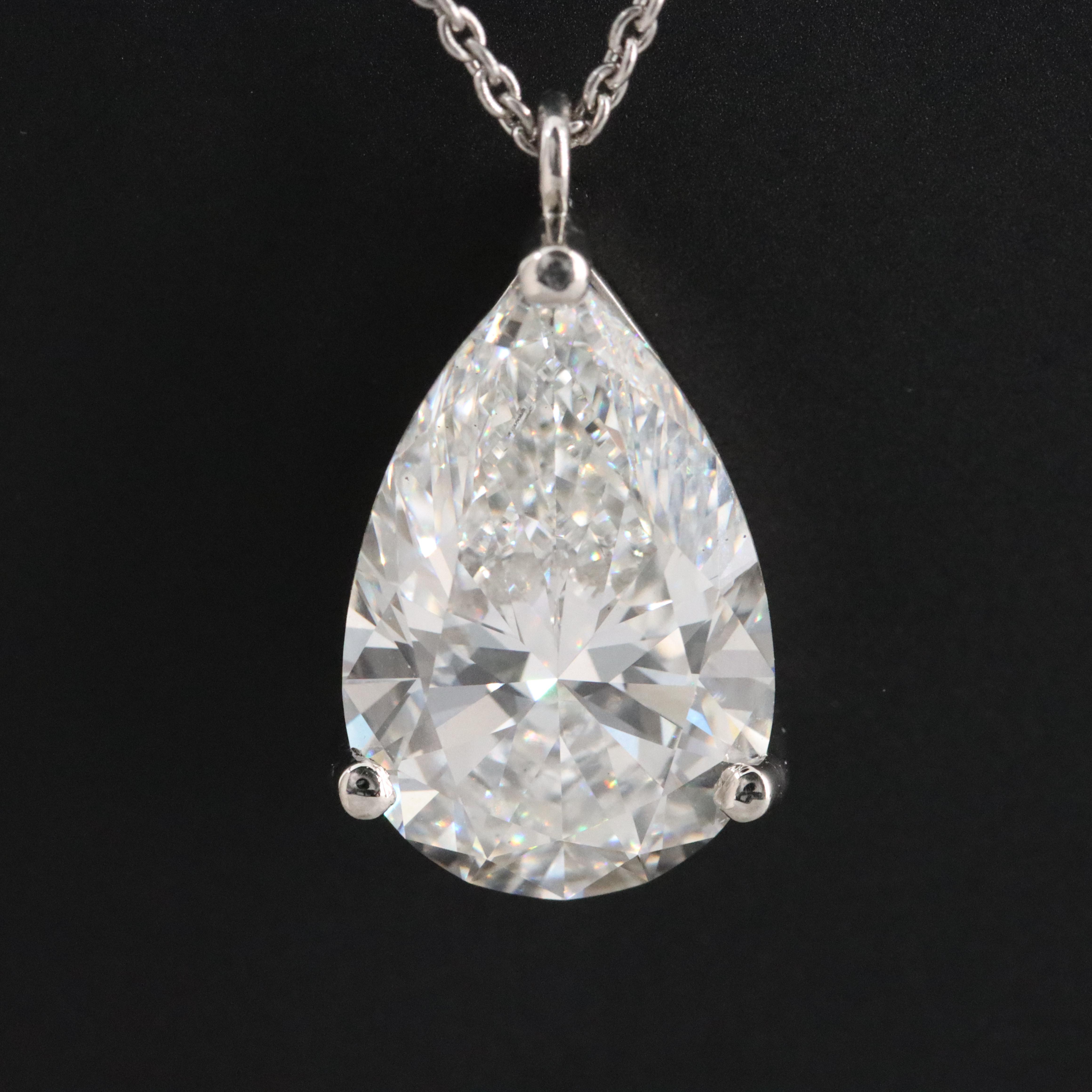 Platinum 5.00 CT Lab Grown Diamond Solitaire Necklace with IGI Report