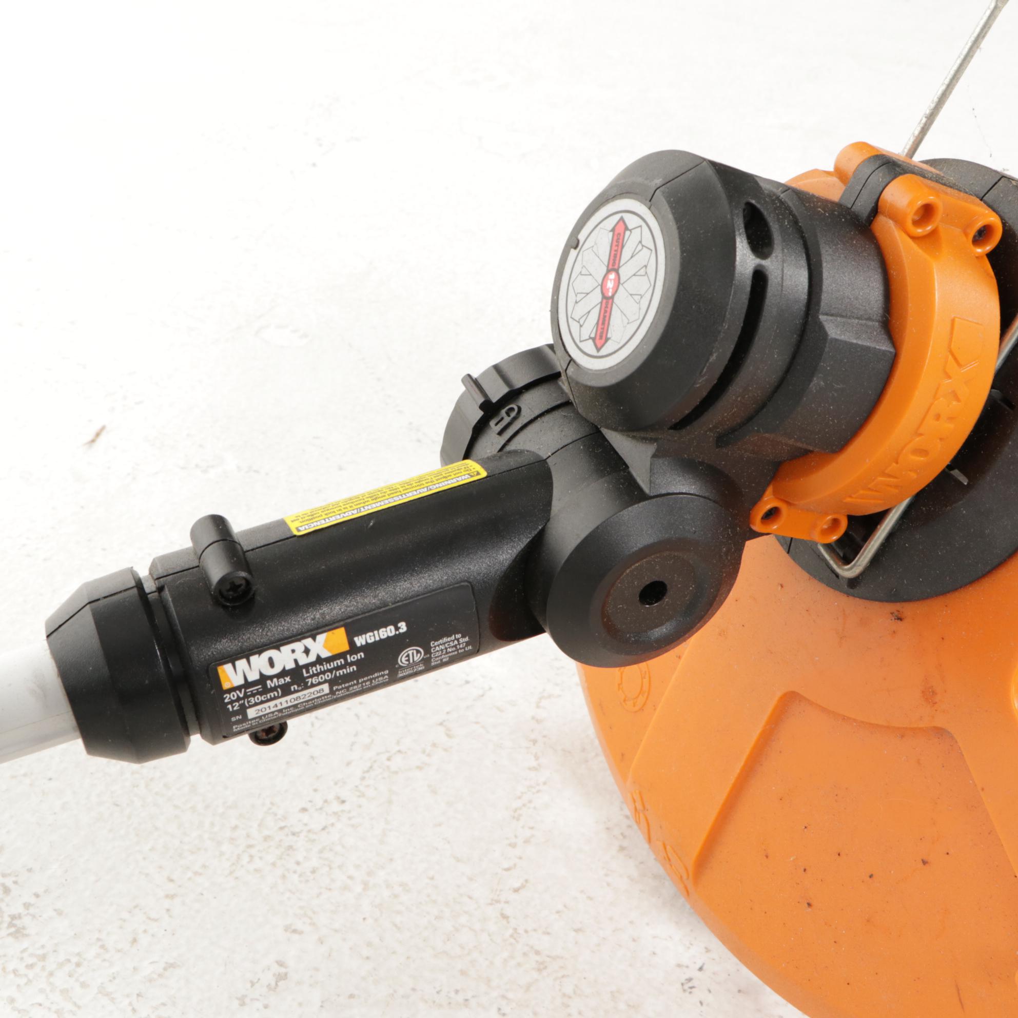 Worx WG160.3 20V 30cm Cordless Line Trimmer with Batteries and Cord