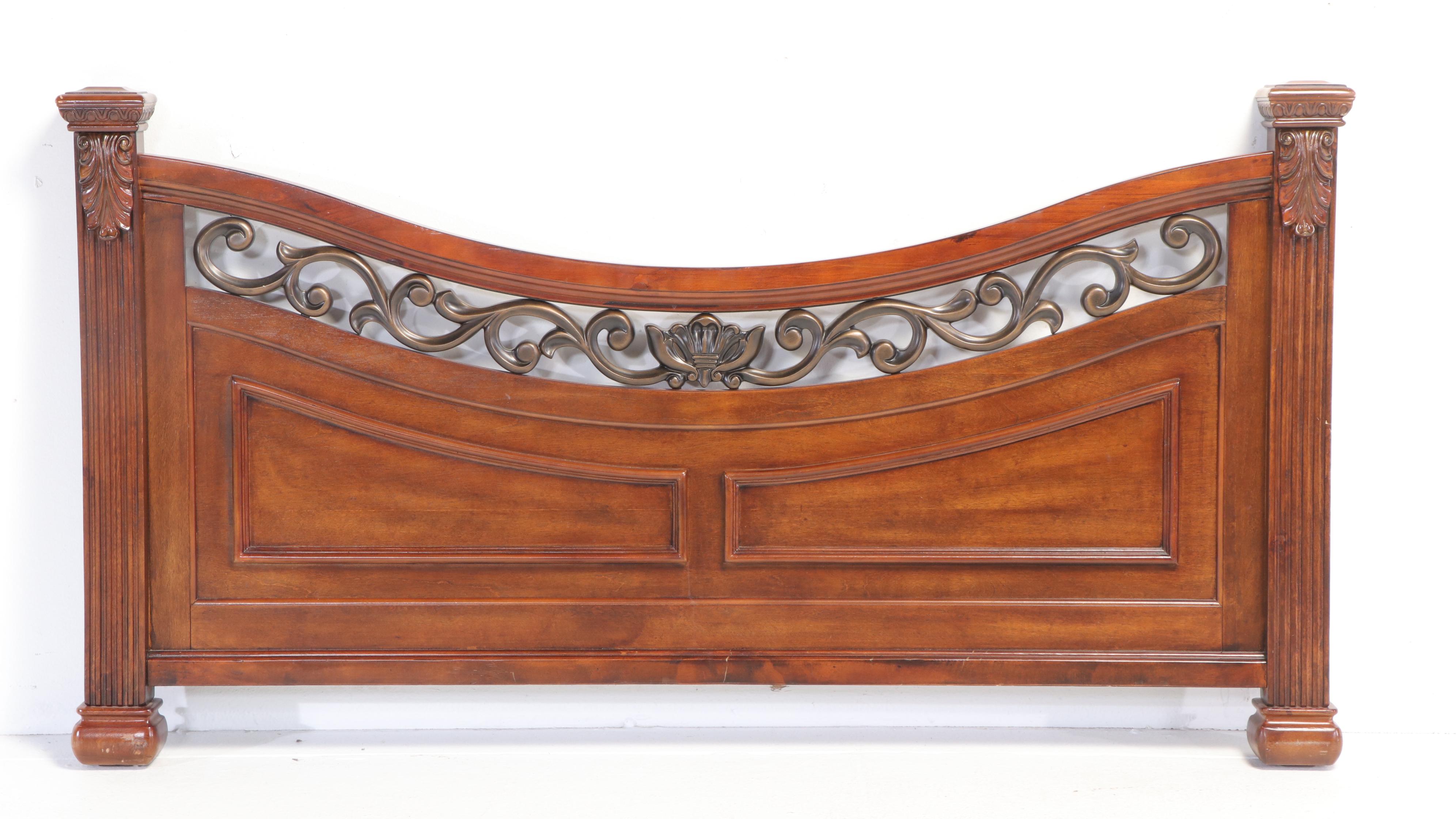Ashley Furniture Hardwood-Veneered & Gilt Composite Queen Headboard & Foot Board