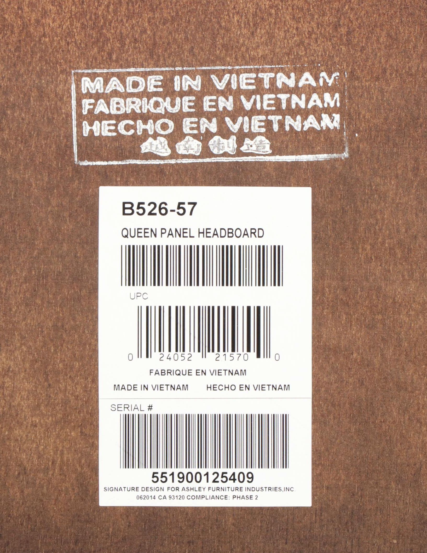 Ashley Furniture Hardwood-Veneered & Gilt Composite Queen Headboard & Foot Board