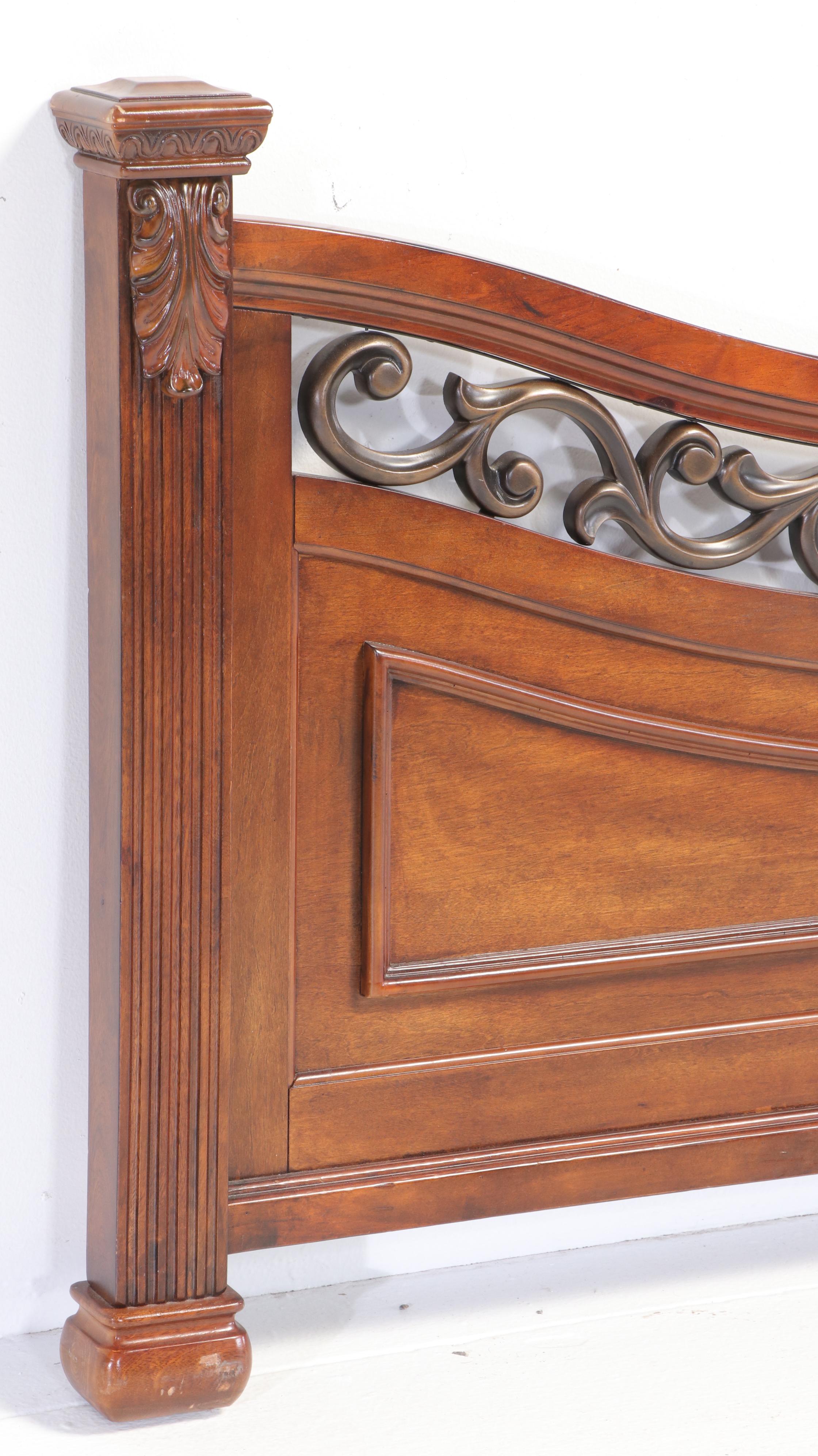 Ashley Furniture Hardwood-Veneered & Gilt Composite Queen Headboard & Foot Board