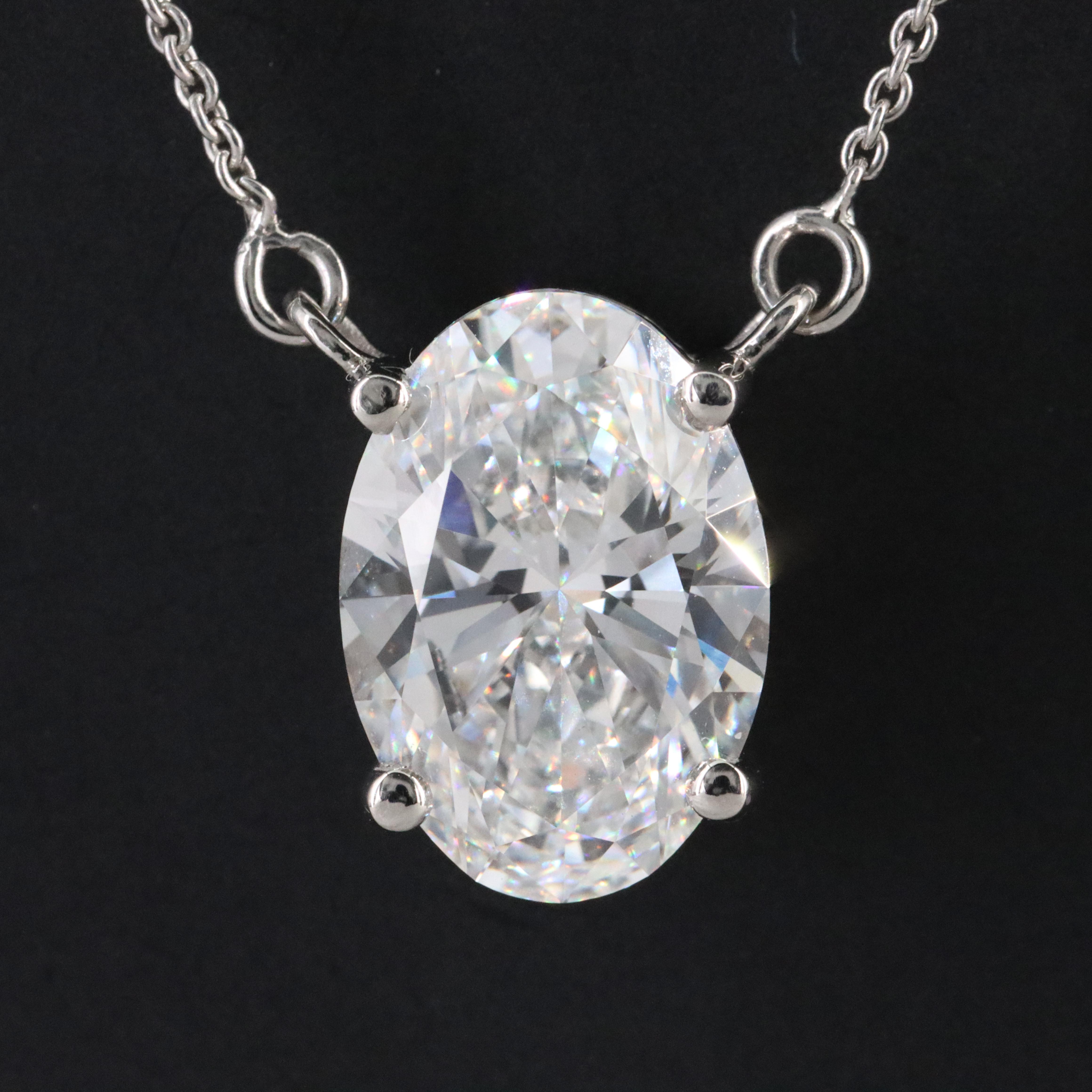 Platinum 5.00 CT Lab Grown Diamond Solitaire Necklace with IGI Report