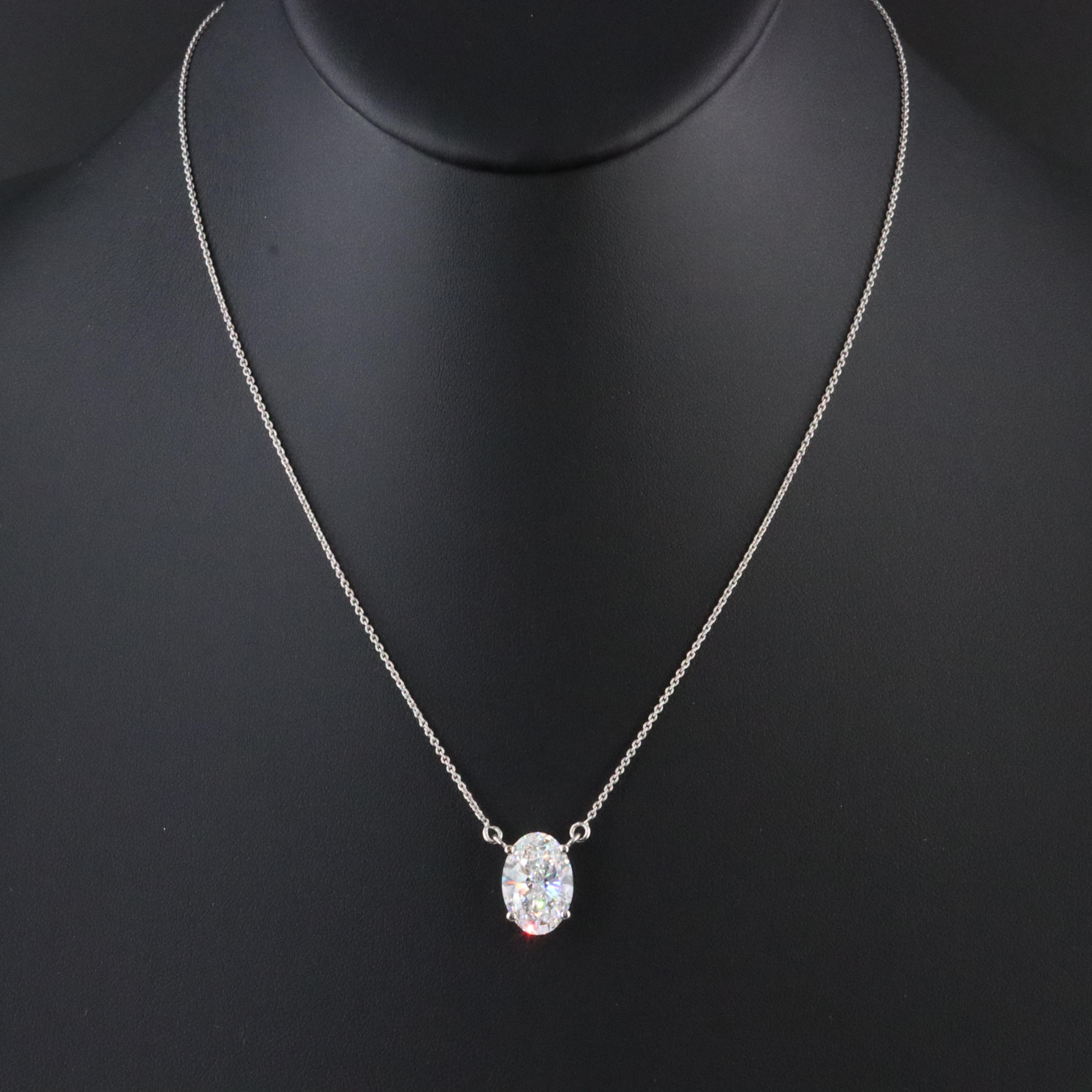 Platinum 5.00 CT Lab Grown Diamond Solitaire Necklace with IGI Report
