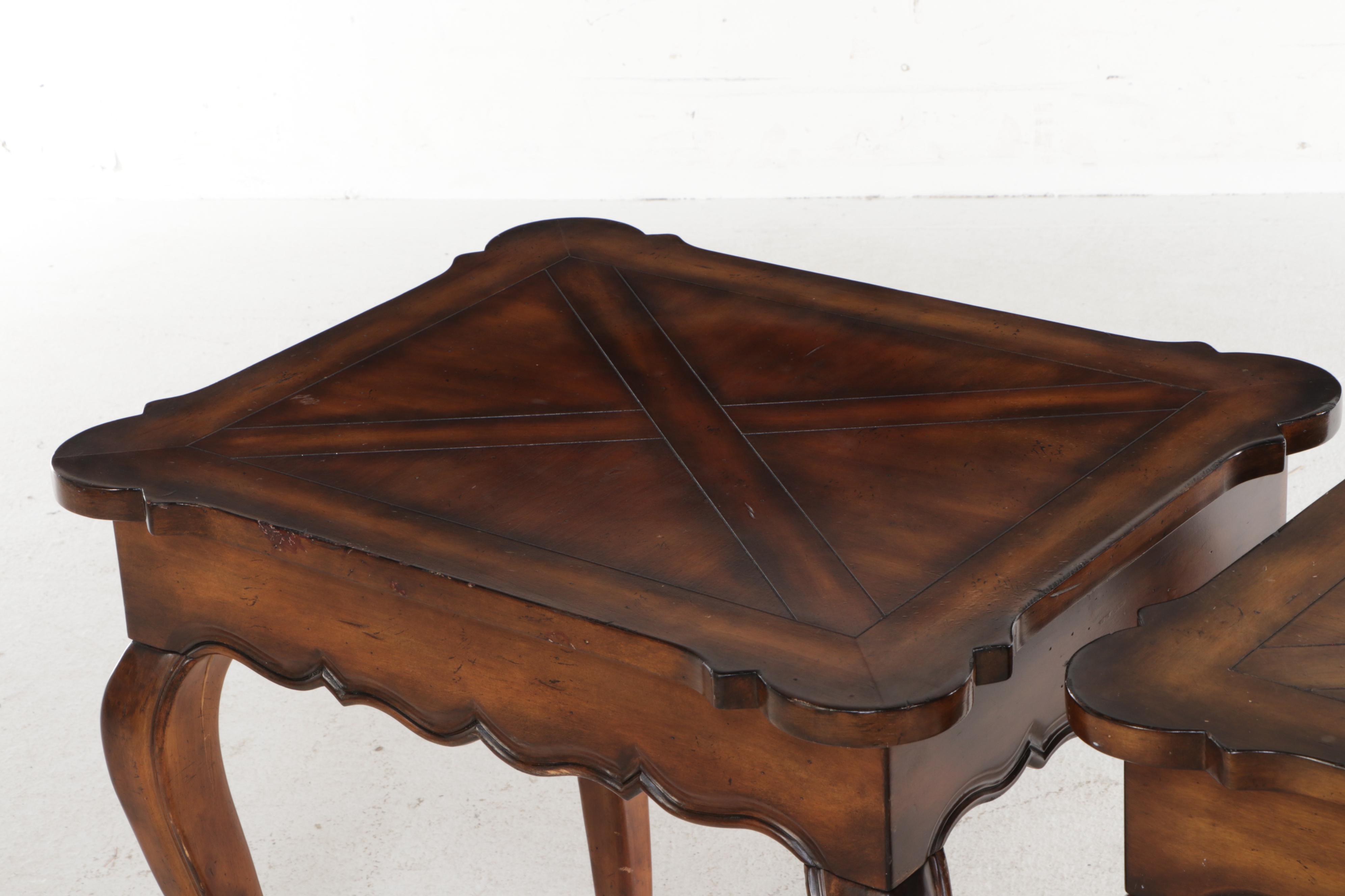 Pair of French Provincial Style Wood End Tables