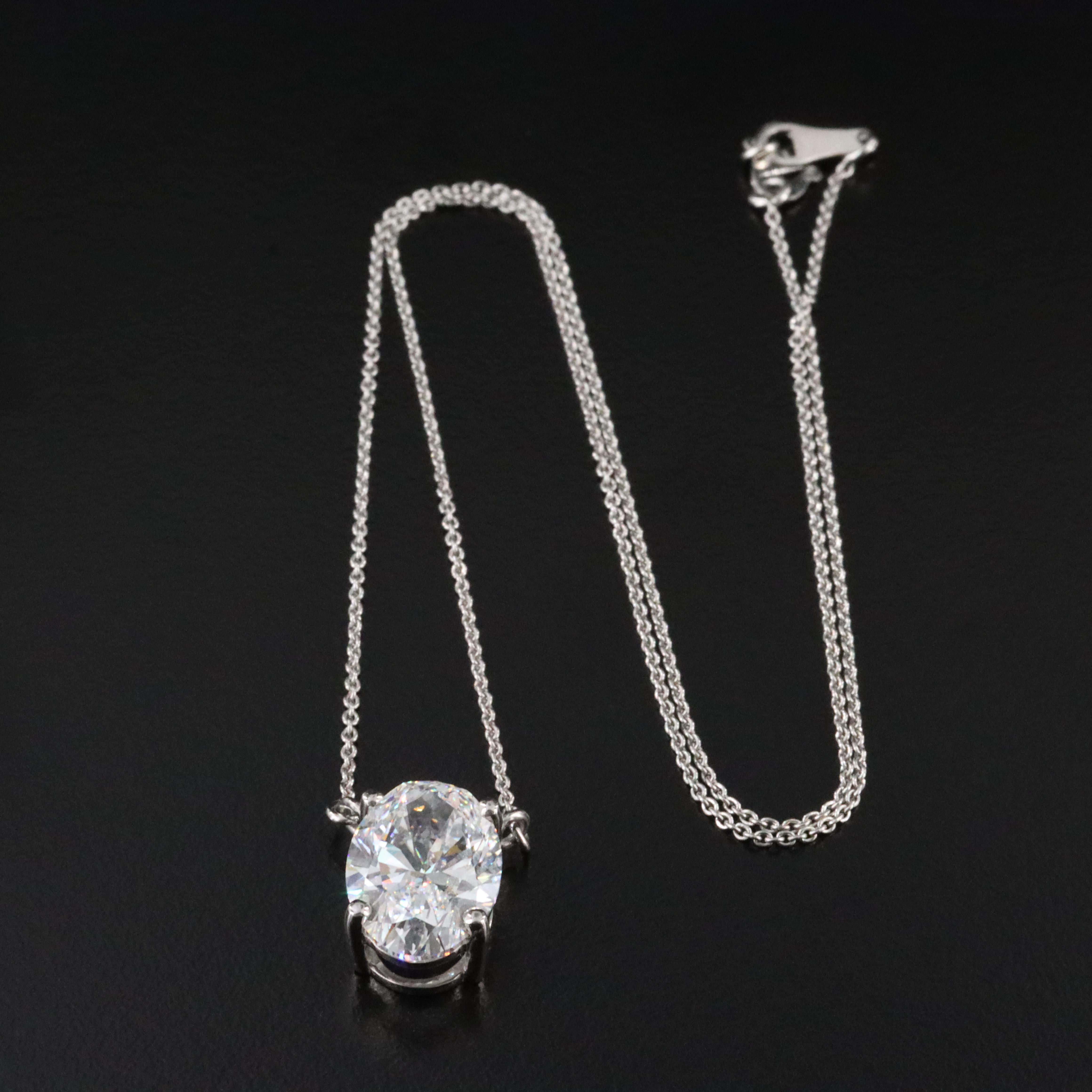 Platinum 5.00 CT Lab Grown Diamond Solitaire Necklace with IGI Report