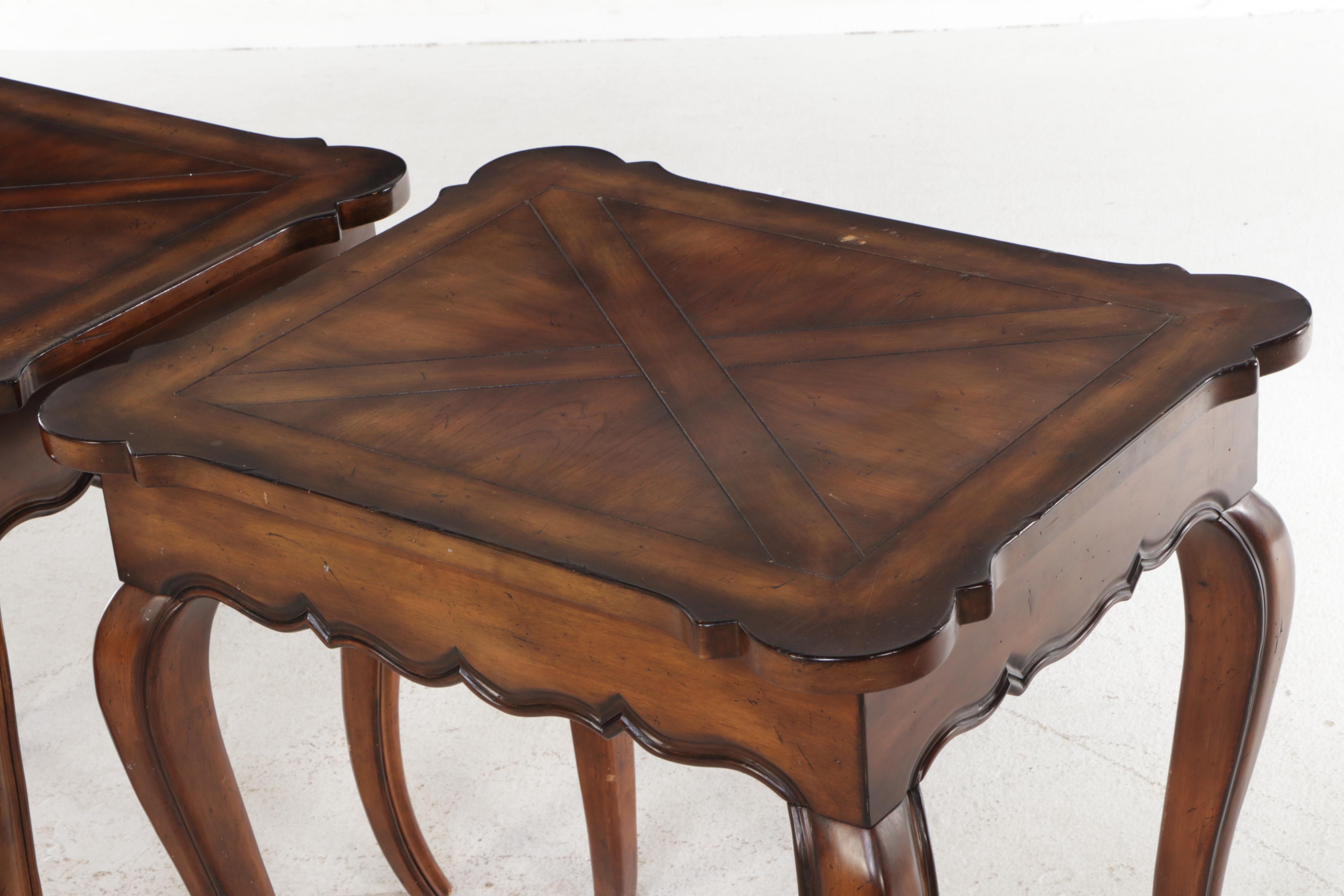 Pair of French Provincial Style Wood End Tables