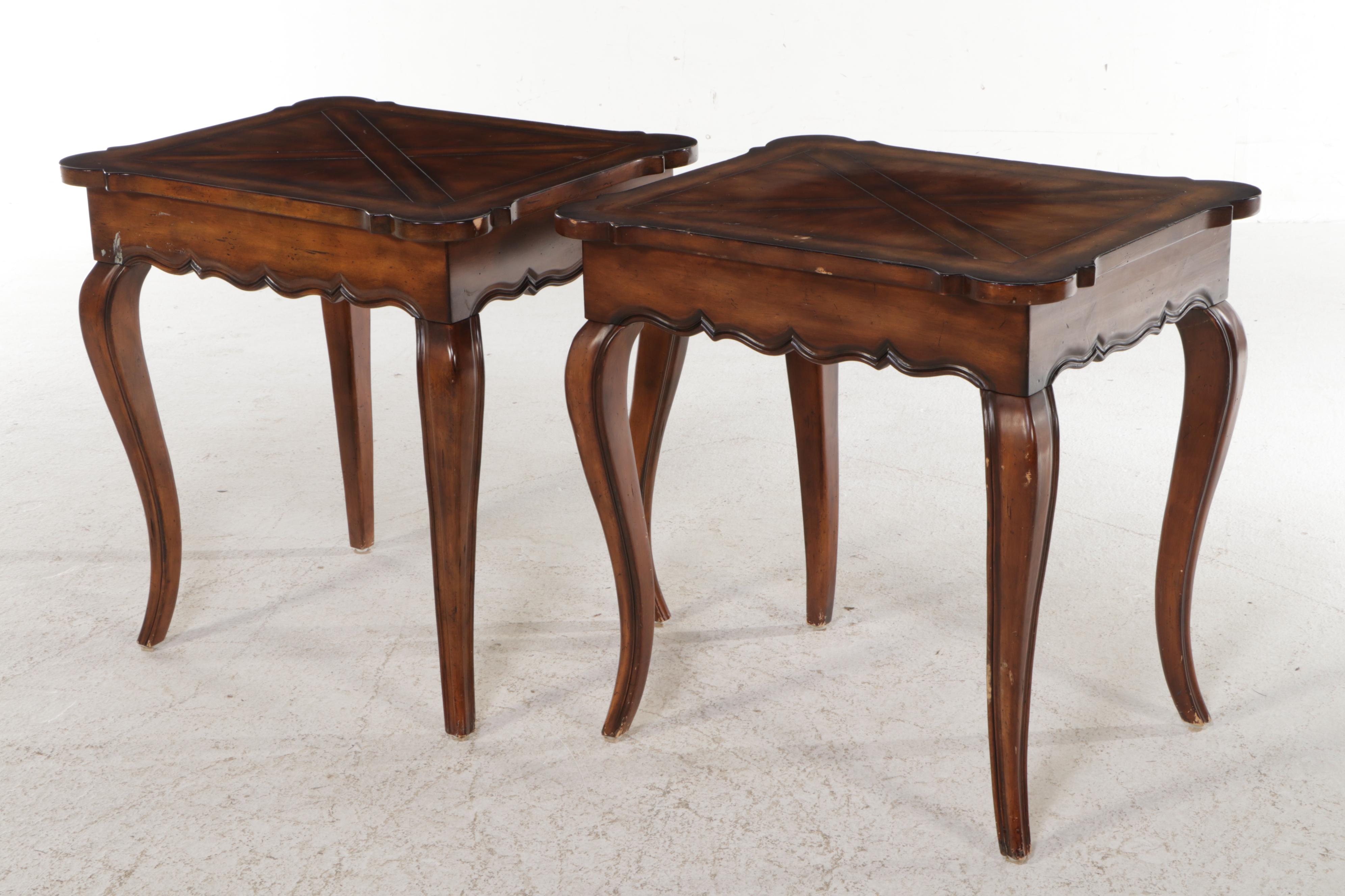 Pair of French Provincial Style Wood End Tables