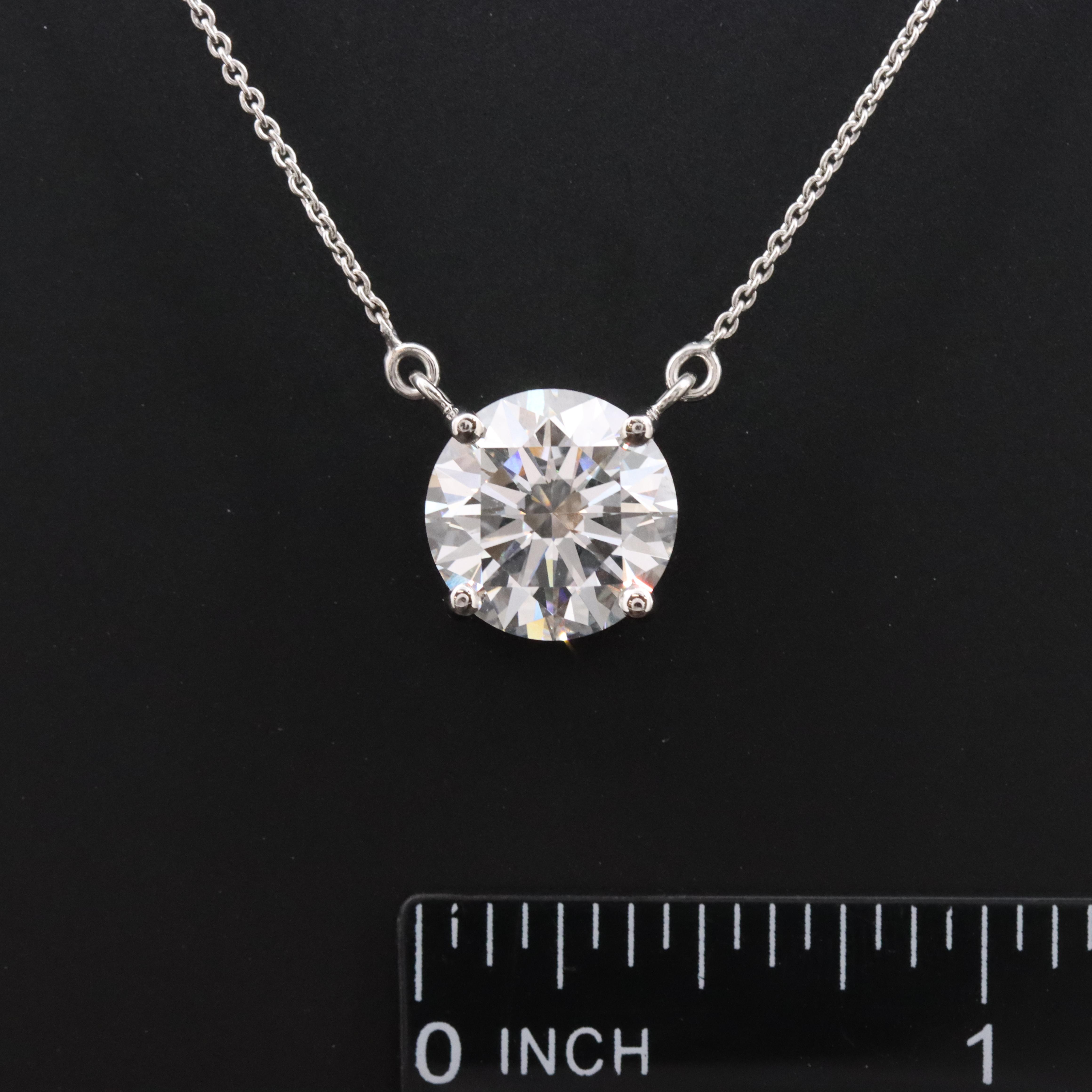 Platinum 5.09 CT Lab Grown Diamond Solitaire Necklace with IGI Report