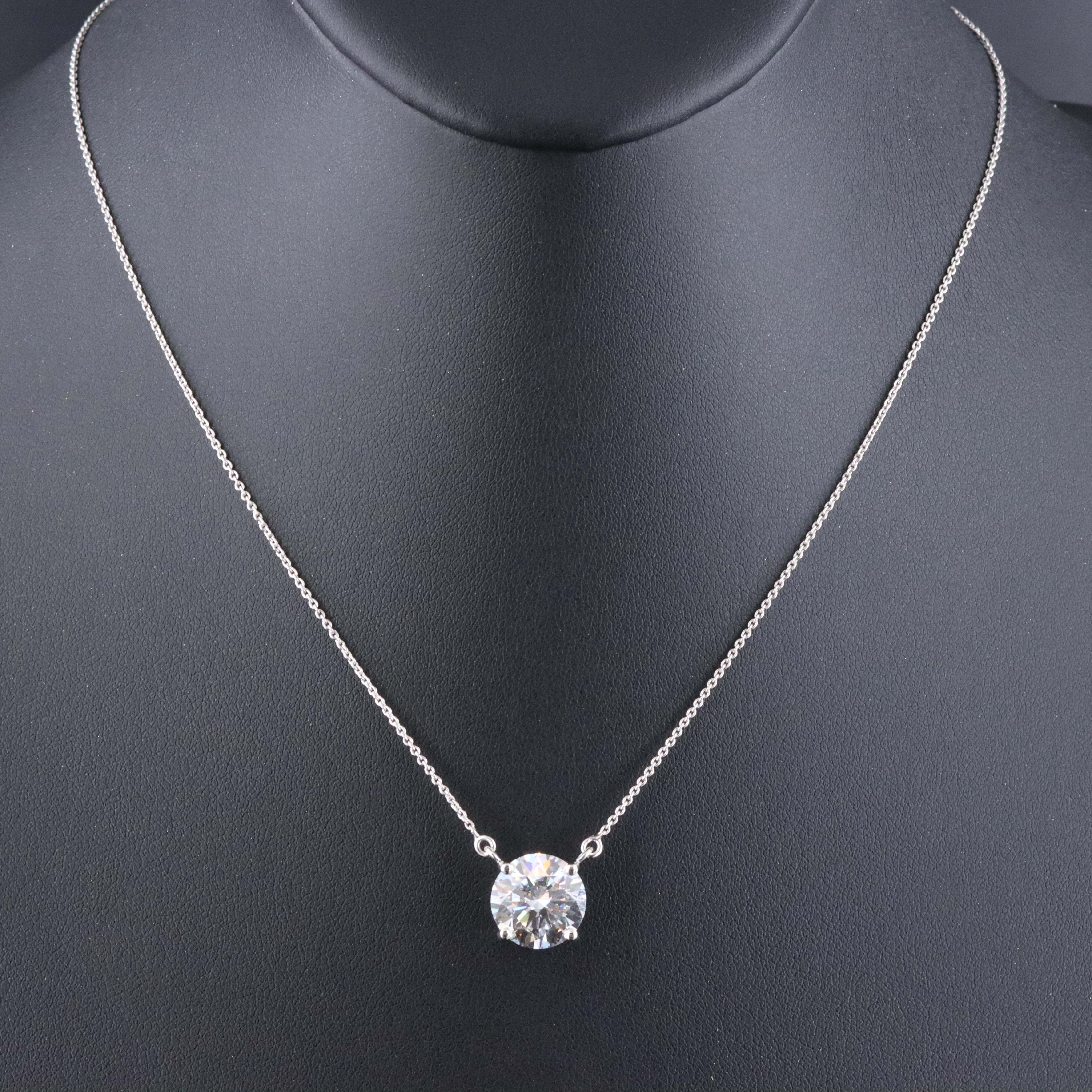 Platinum 5.09 CT Lab Grown Diamond Solitaire Necklace with IGI Report