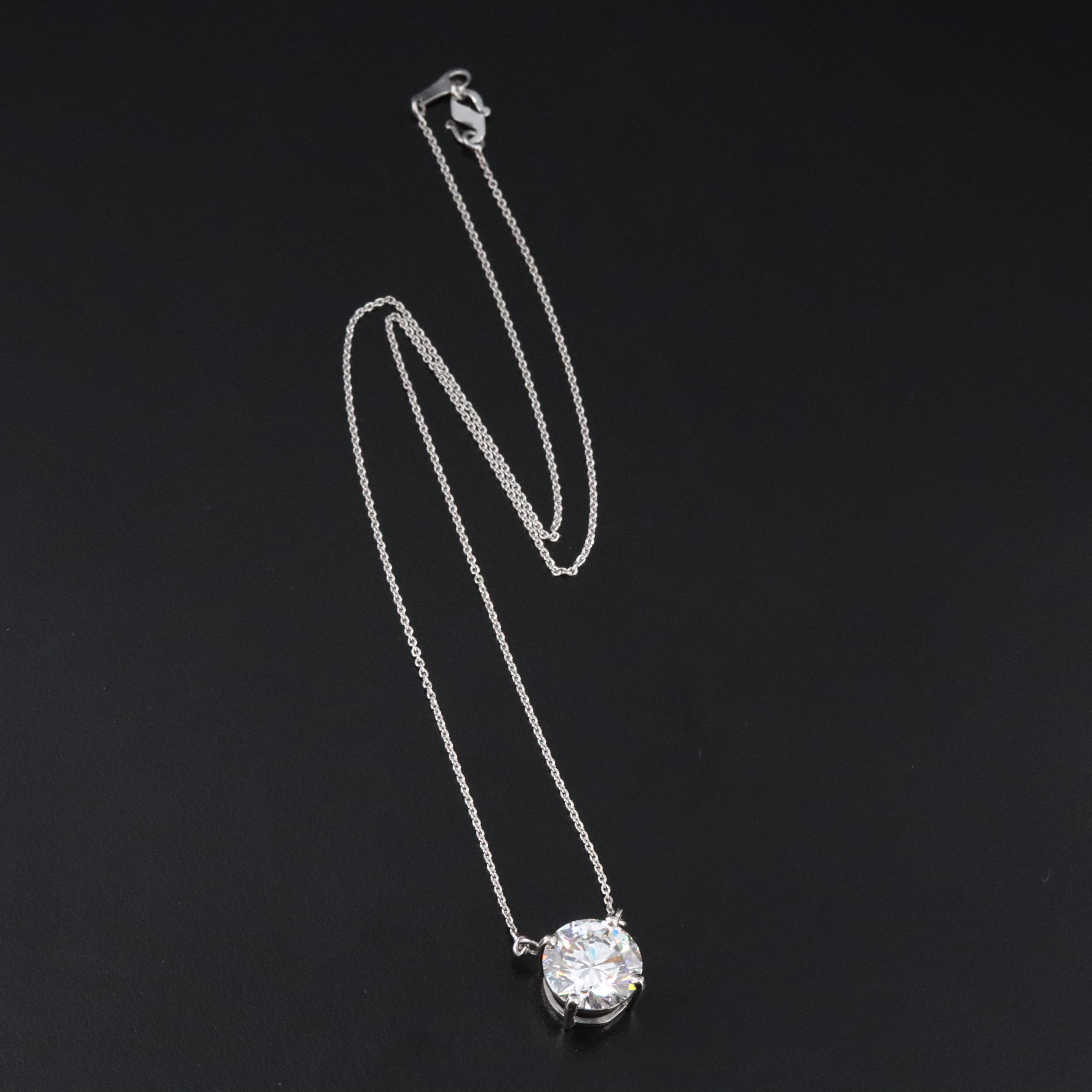 Platinum 5.09 CT Lab Grown Diamond Solitaire Necklace with IGI Report