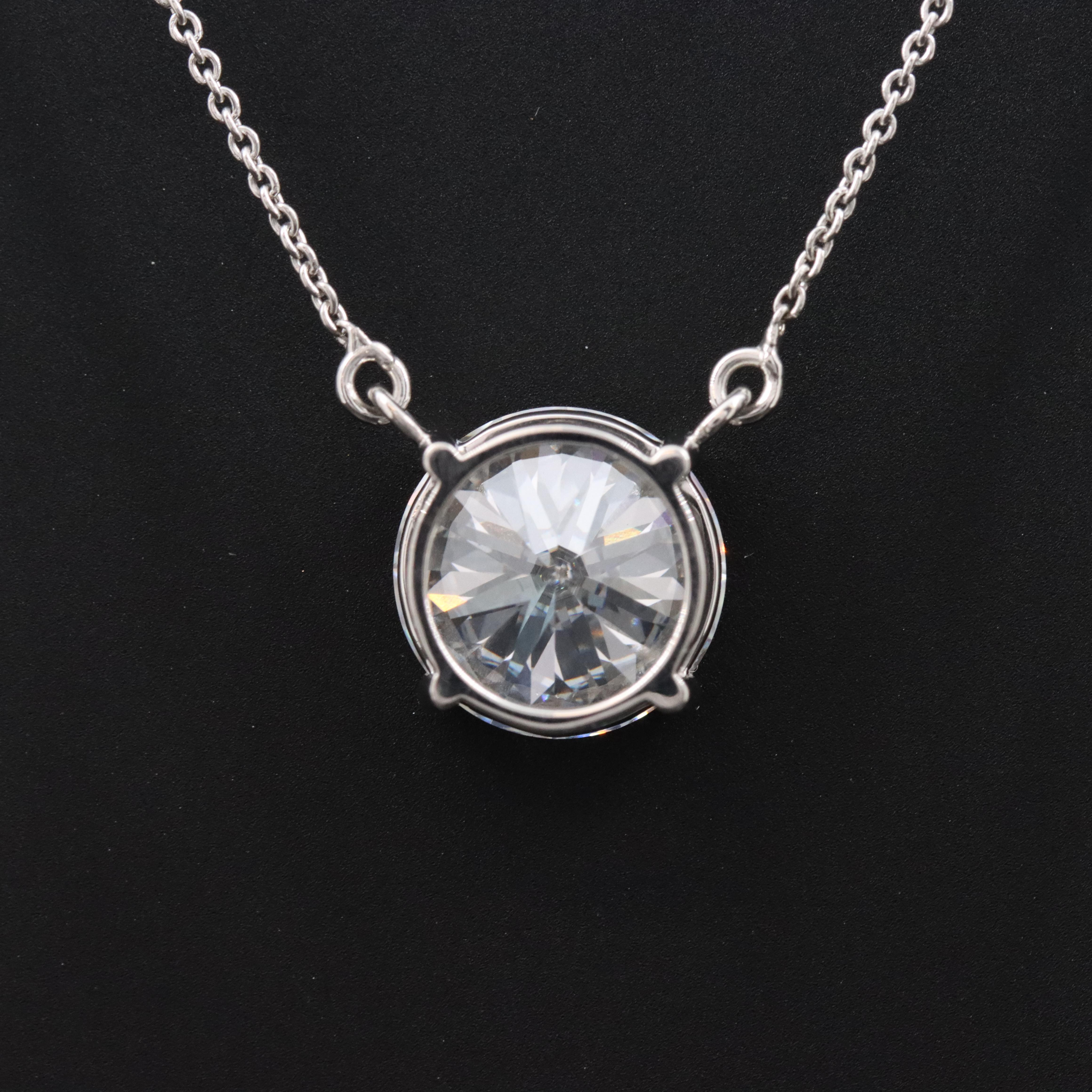 Platinum 5.09 CT Lab Grown Diamond Solitaire Necklace with IGI Report