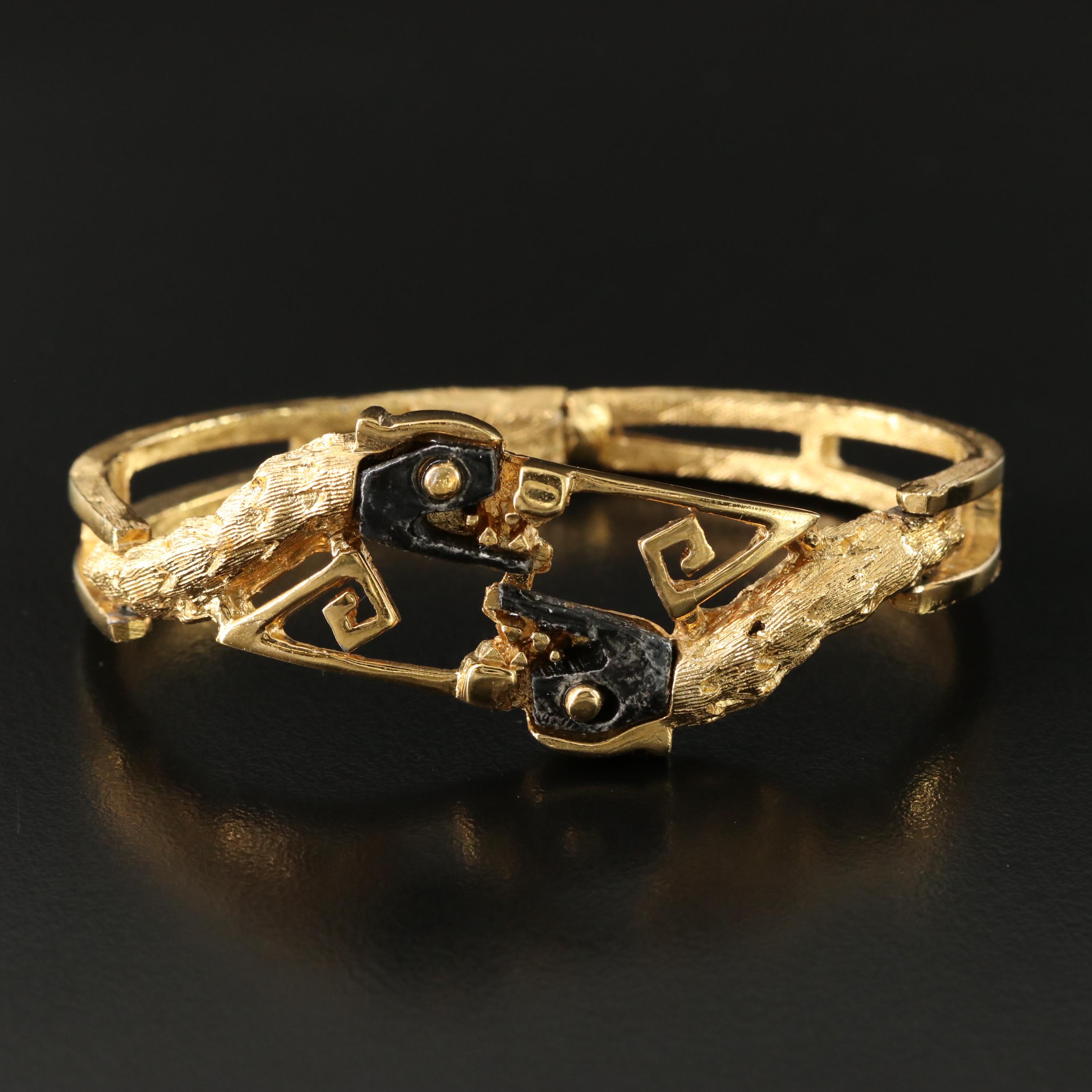 Mexican Obsidian Quetzalcoatl Bangle