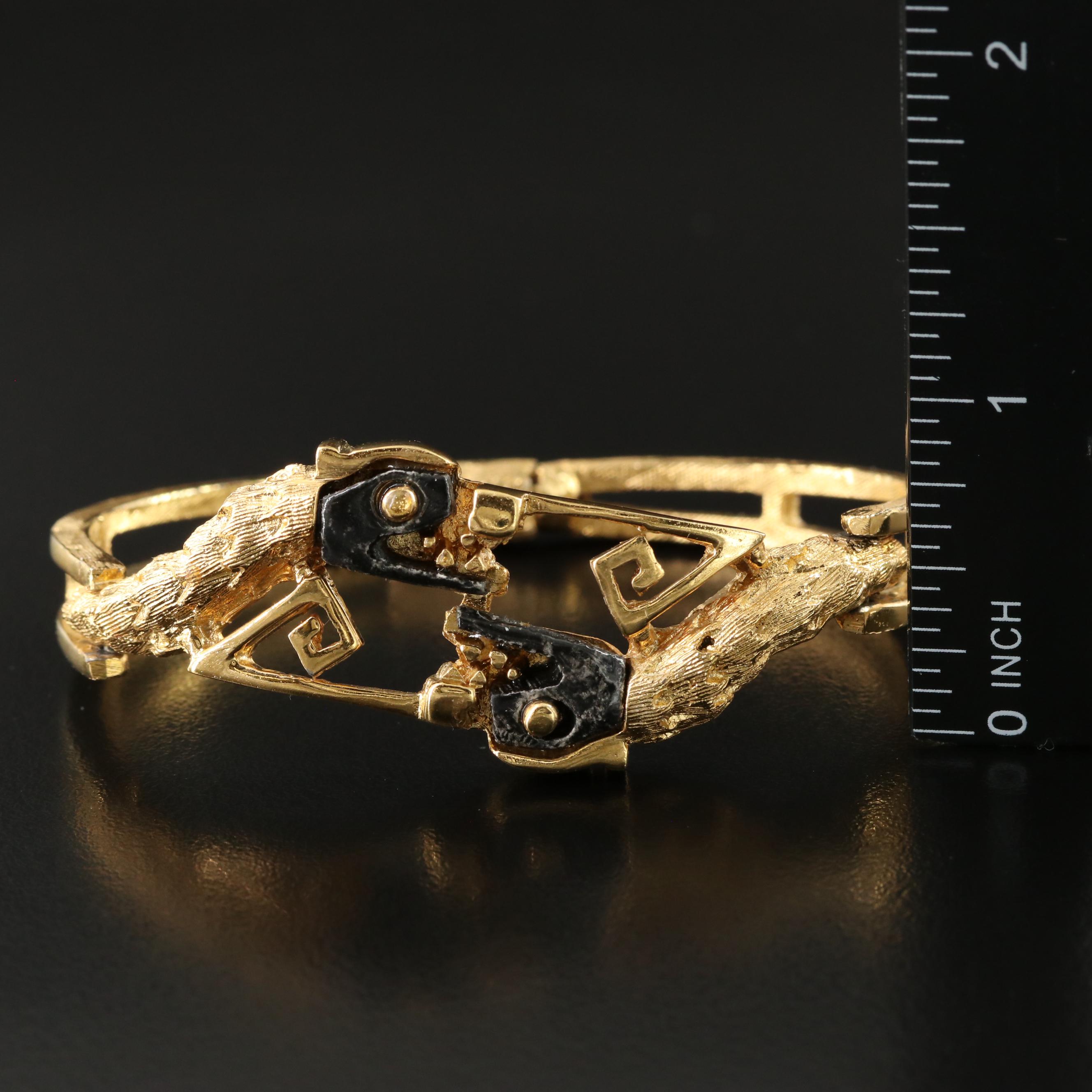 Mexican Obsidian Quetzalcoatl Bangle