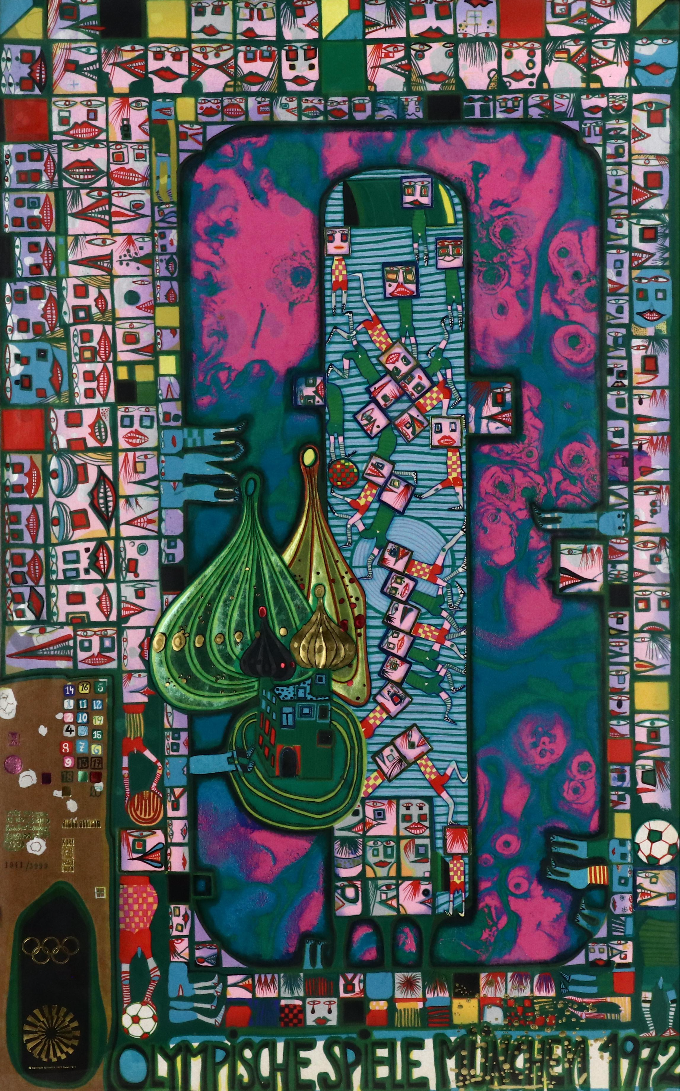 Friedensreich Hundertwasser Serigraph Poster for 1972 Olympics, Munich